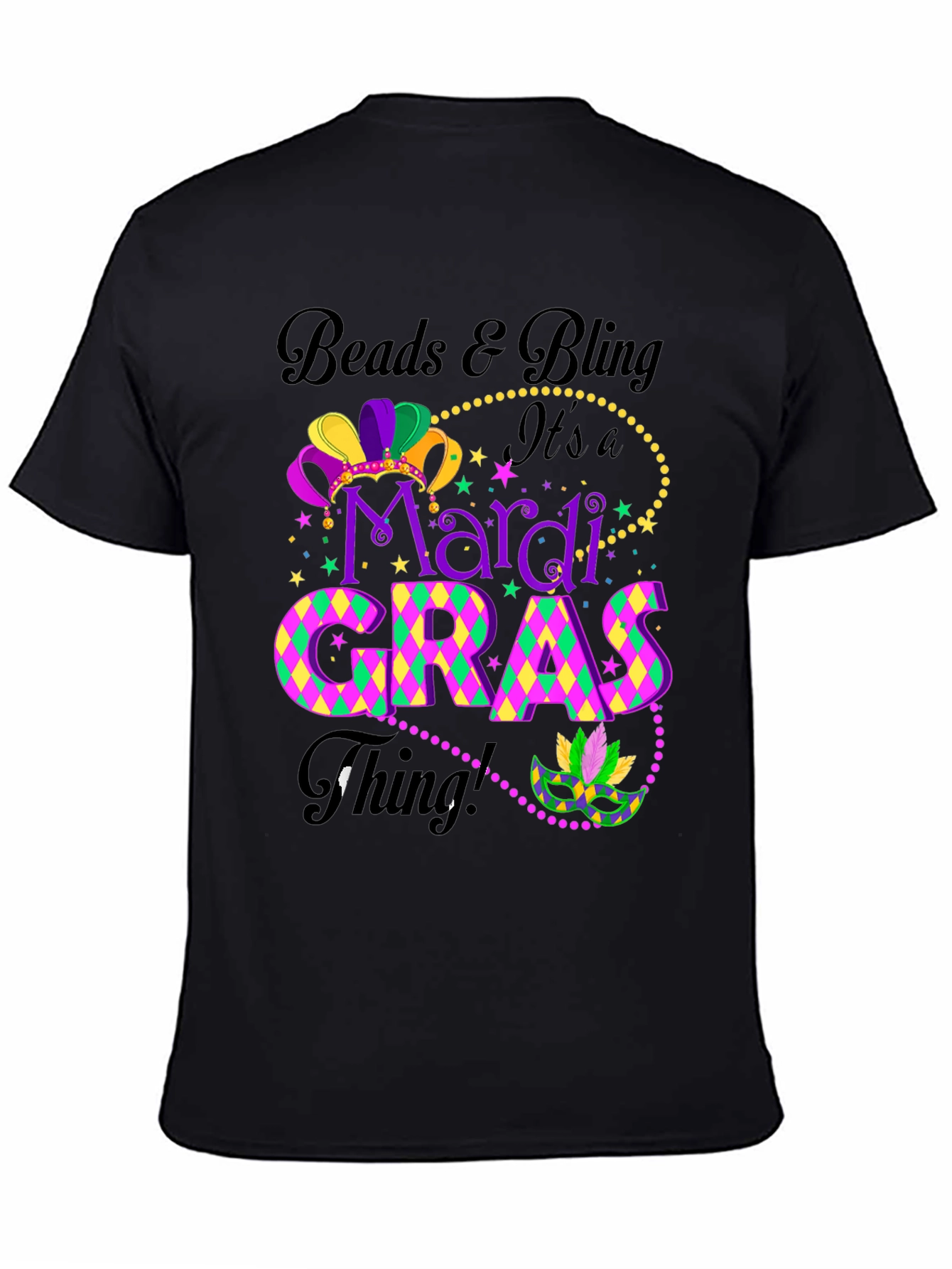 Mardi Gras T-Shirt: Beads & Bling