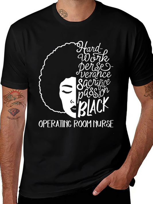 Black Operating Room Nurse Graphic T-Shirt