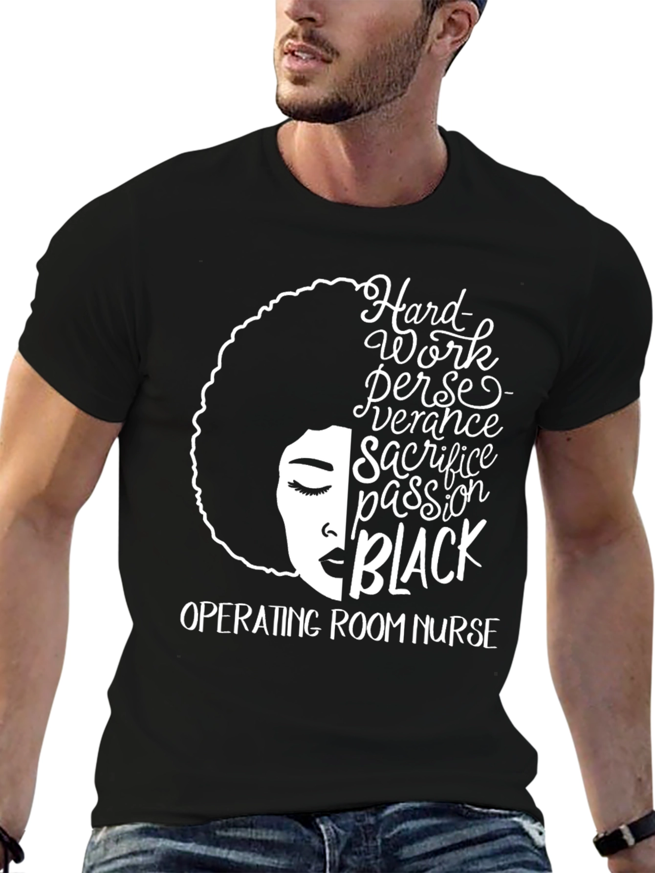 Black Operating Room Nurse Graphic T-Shirt