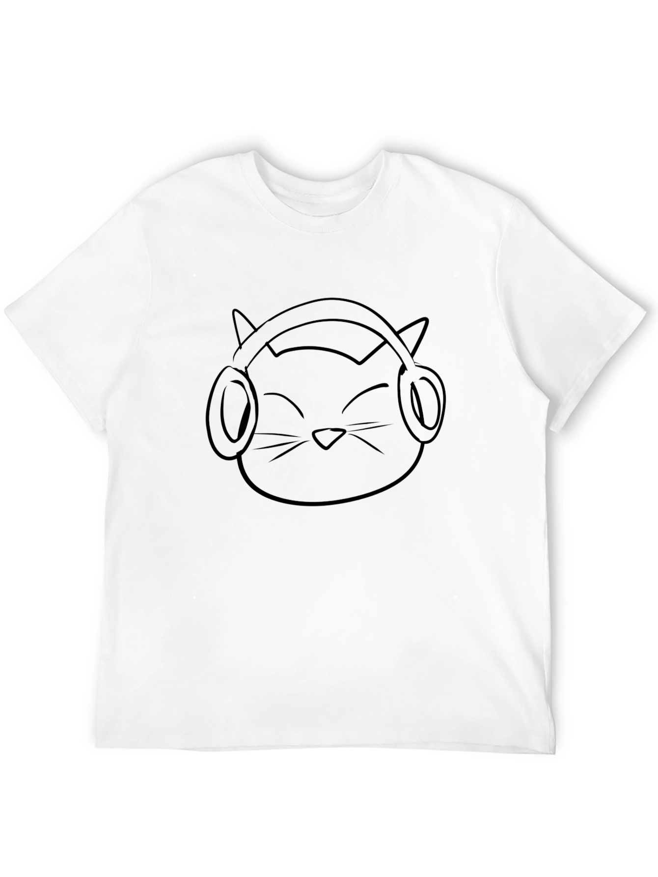 Cool Cat DJ Graphic Tee - Black Cotton T-Shirt
