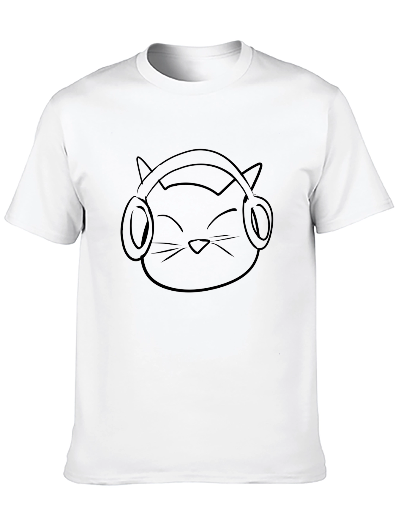 Cool Cat DJ Graphic Tee - Black Cotton T-Shirt