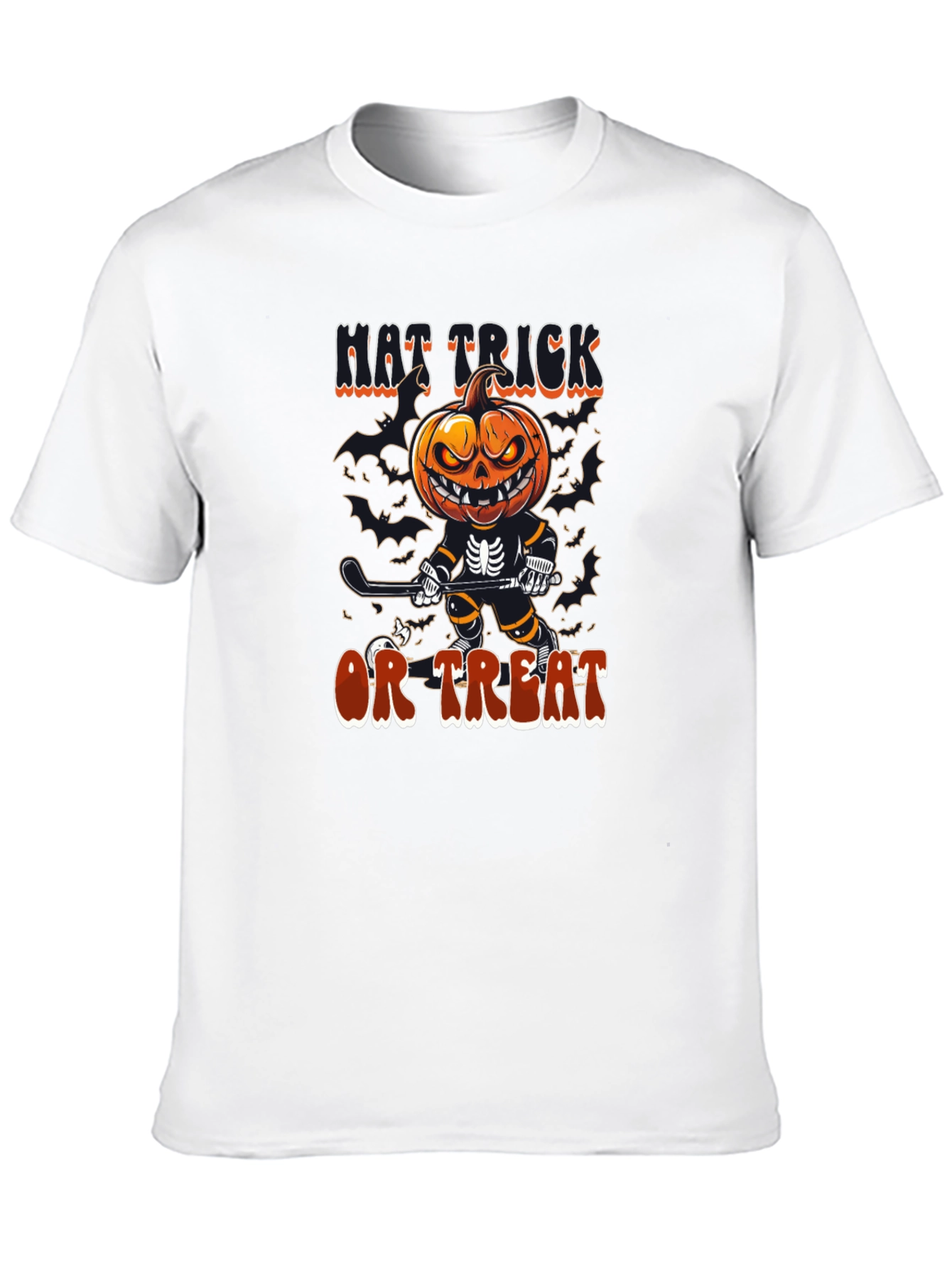 Hat Trick or Treat Halloween Hockey T-Shirt