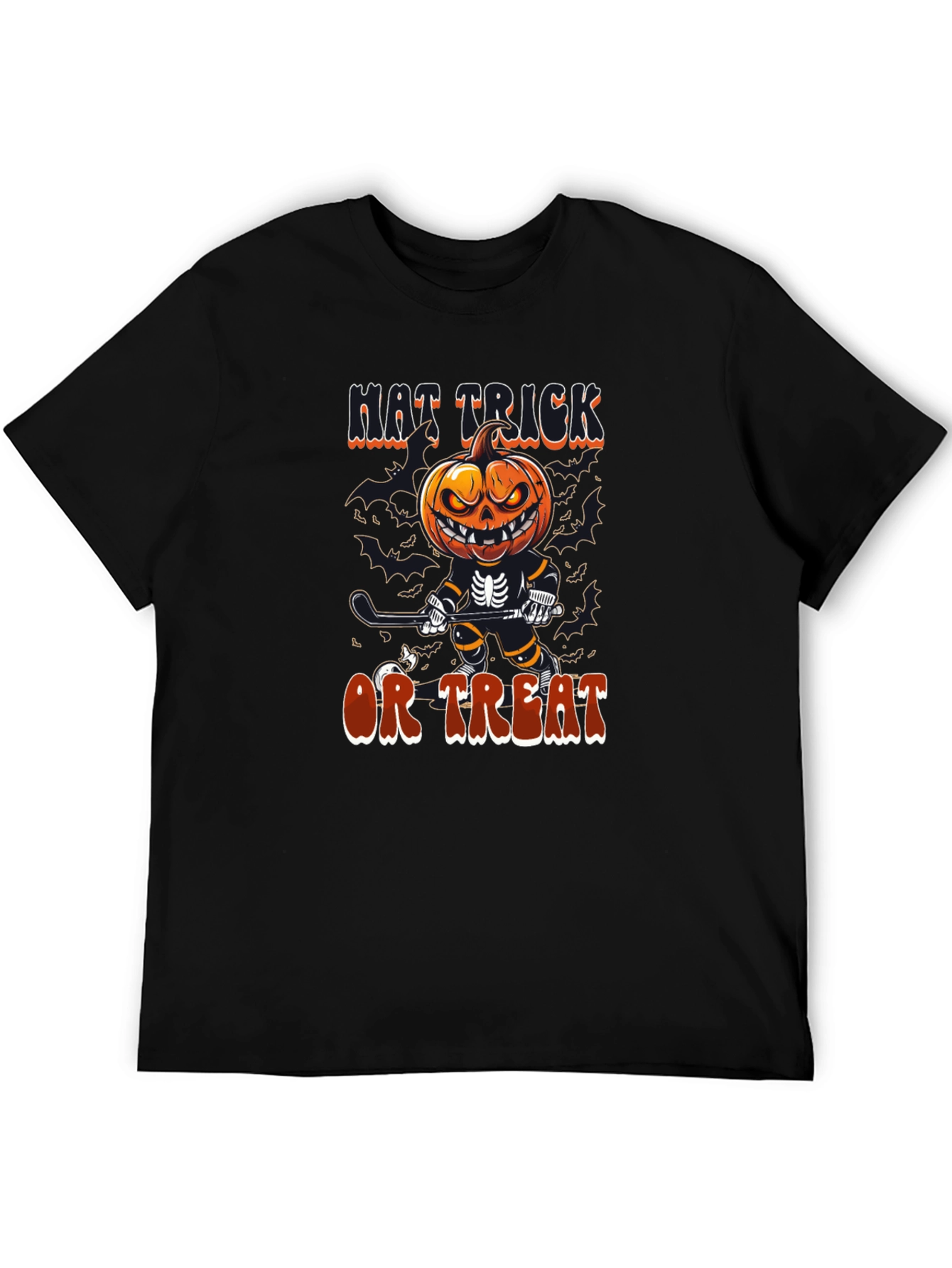 Hat Trick or Treat Halloween Hockey T-Shirt