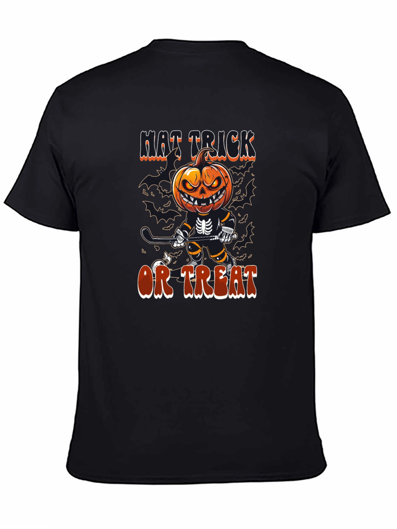 Hat Trick or Treat Halloween Hockey T-Shirt