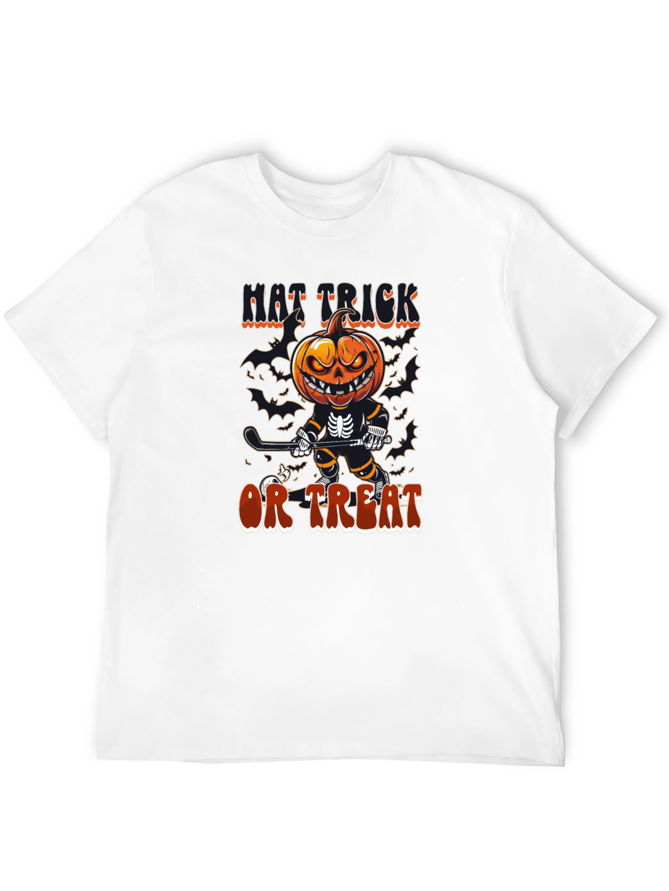 Hat Trick or Treat Halloween Hockey T-Shirt