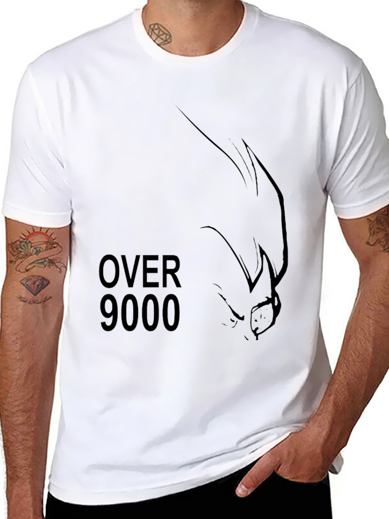 Over 9000 T-Shirt - Mens Black Graphic Tee