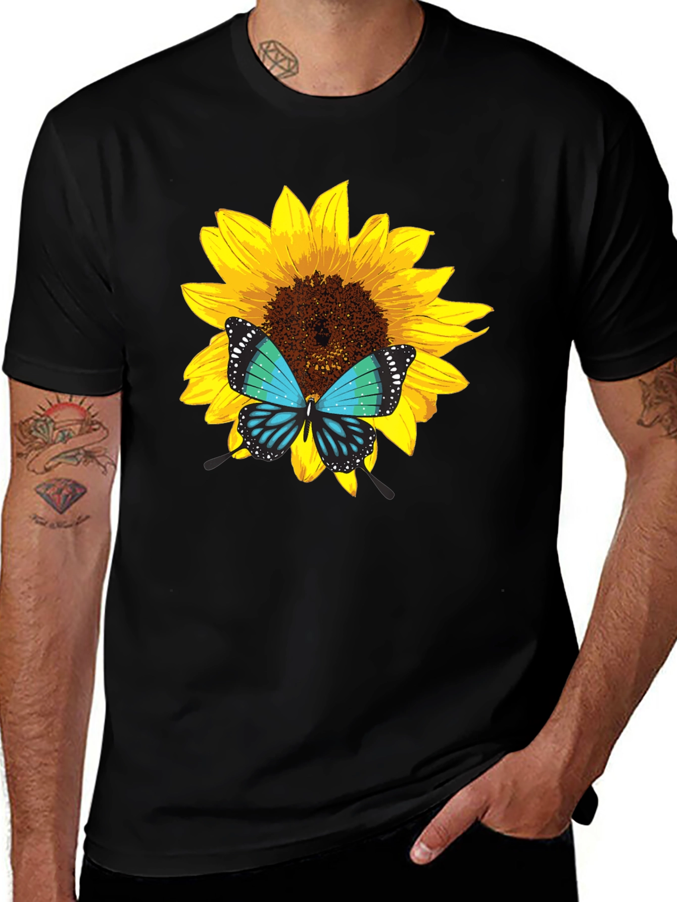 Sunflower Butterfly Graphic Tee