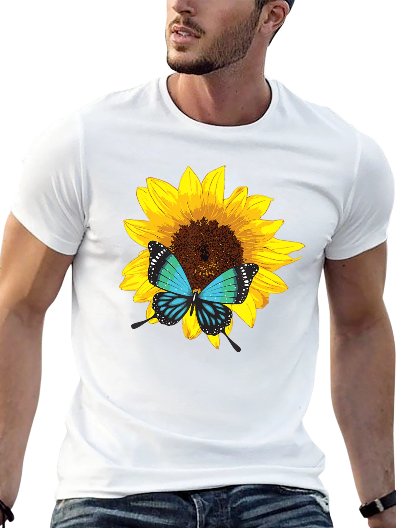 Sunflower Butterfly Graphic Tee