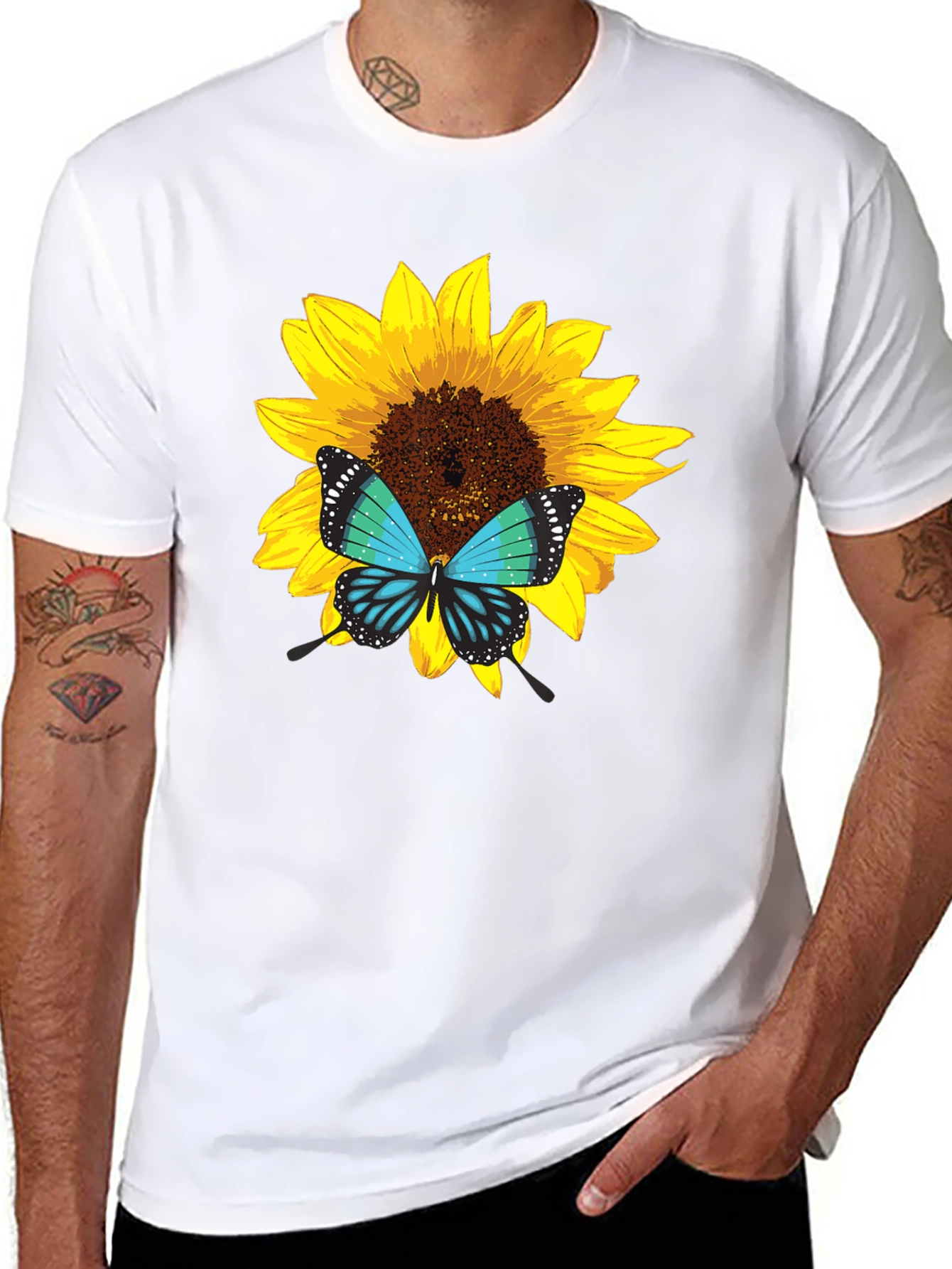 Sunflower Butterfly Graphic Tee