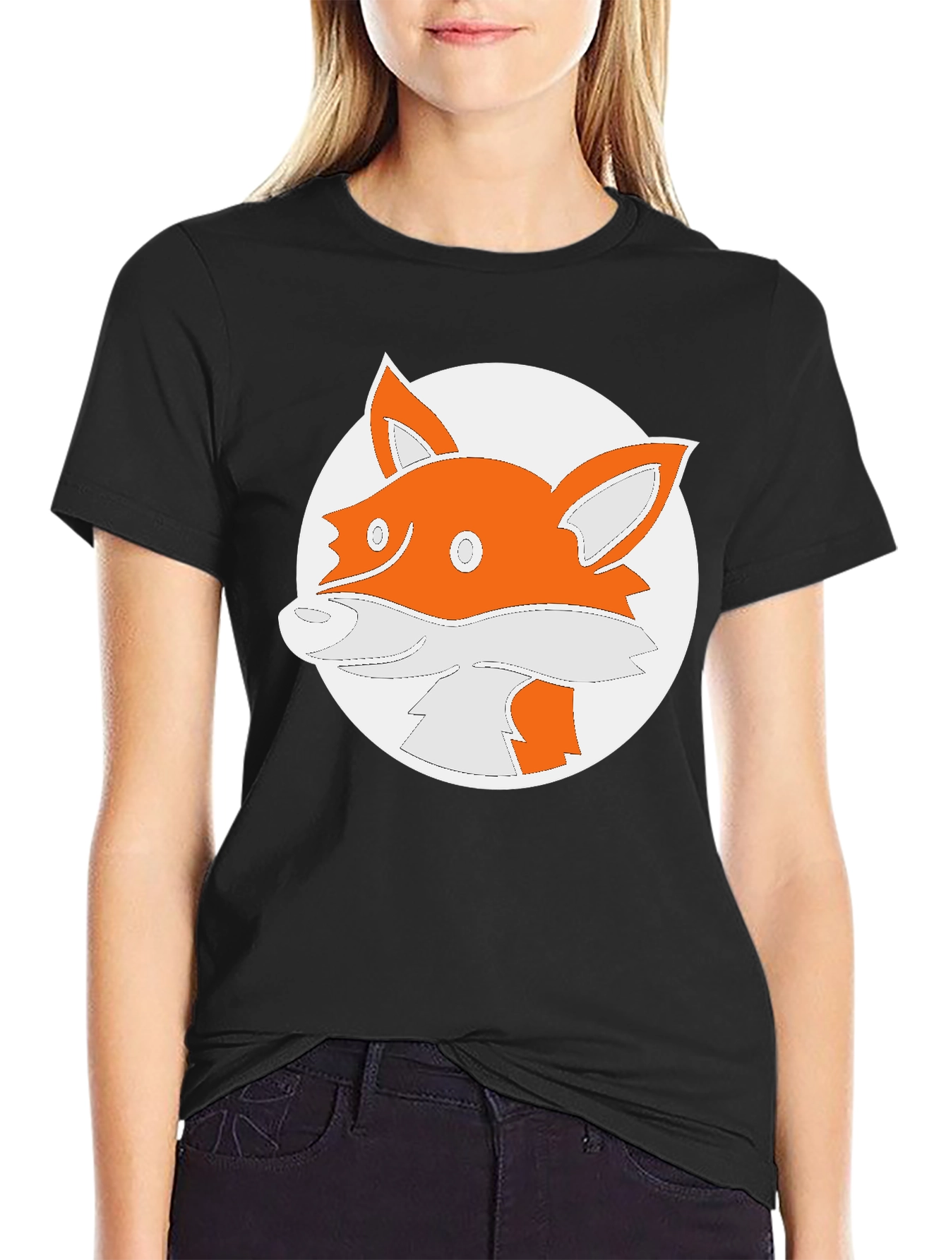 Fox Graphic Black T-Shirt - Stylish Animal Design