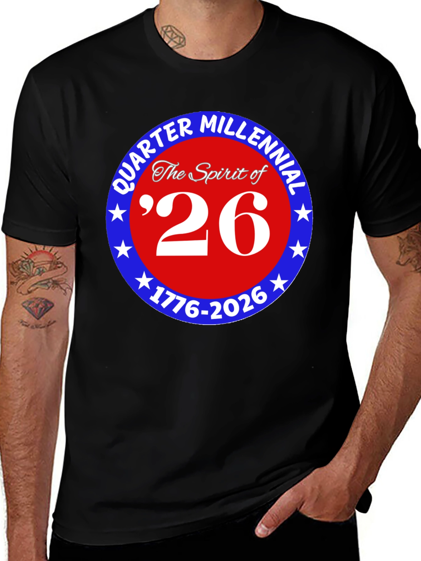 Quarter Millennial 26 Black T-Shirt