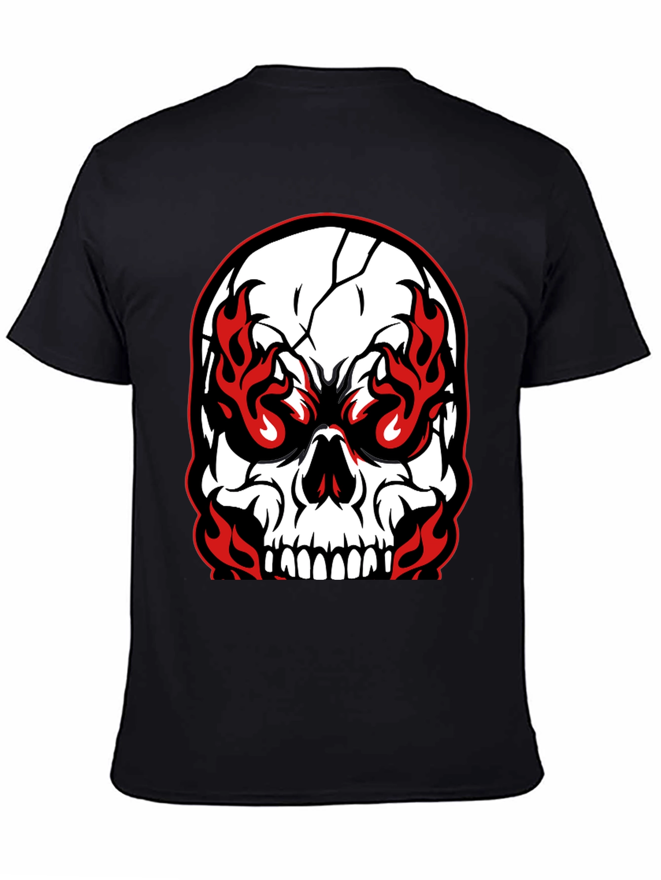 Fiery Skull Graphic T-Shirt