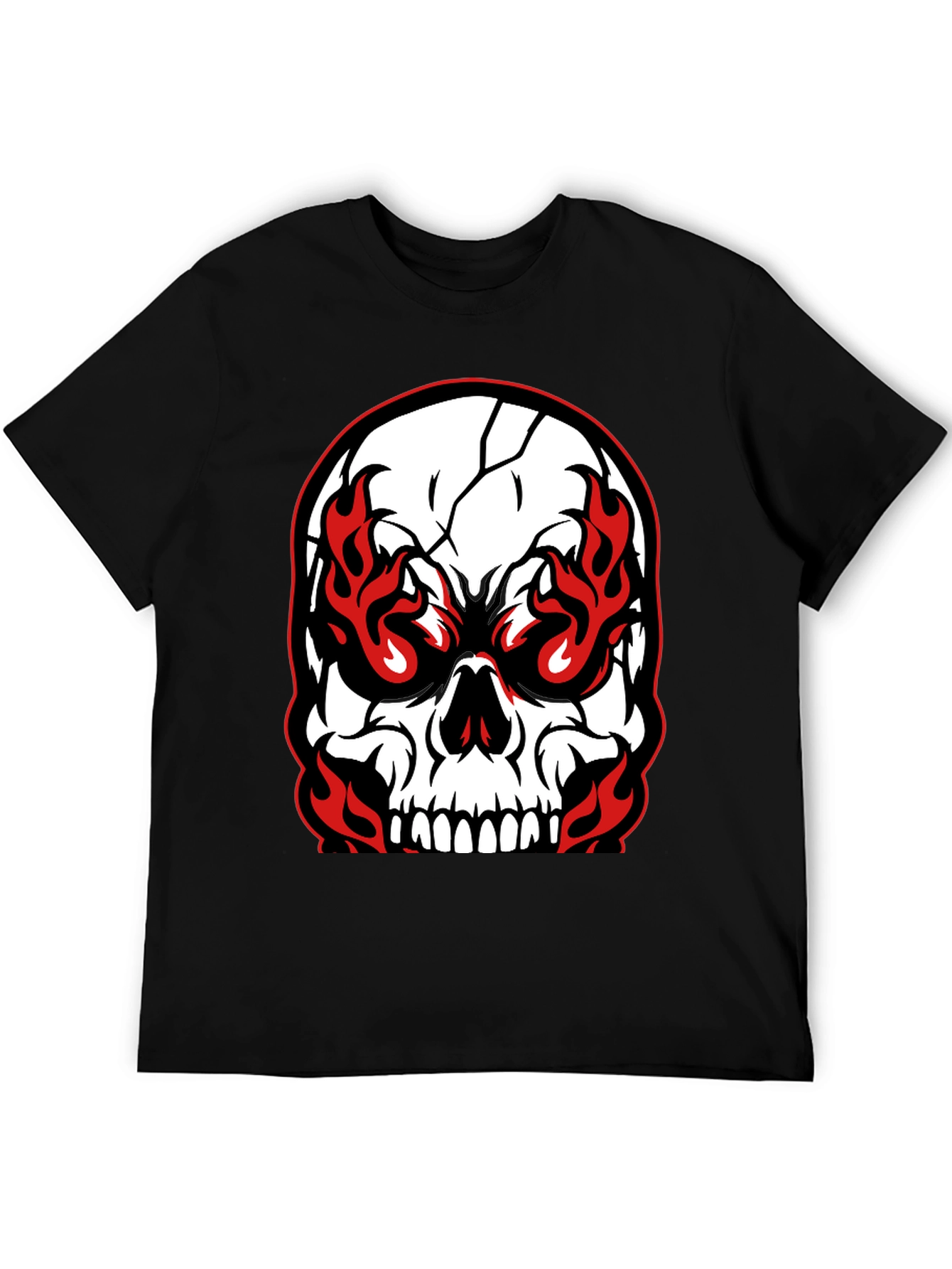 Fiery Skull Graphic T-Shirt