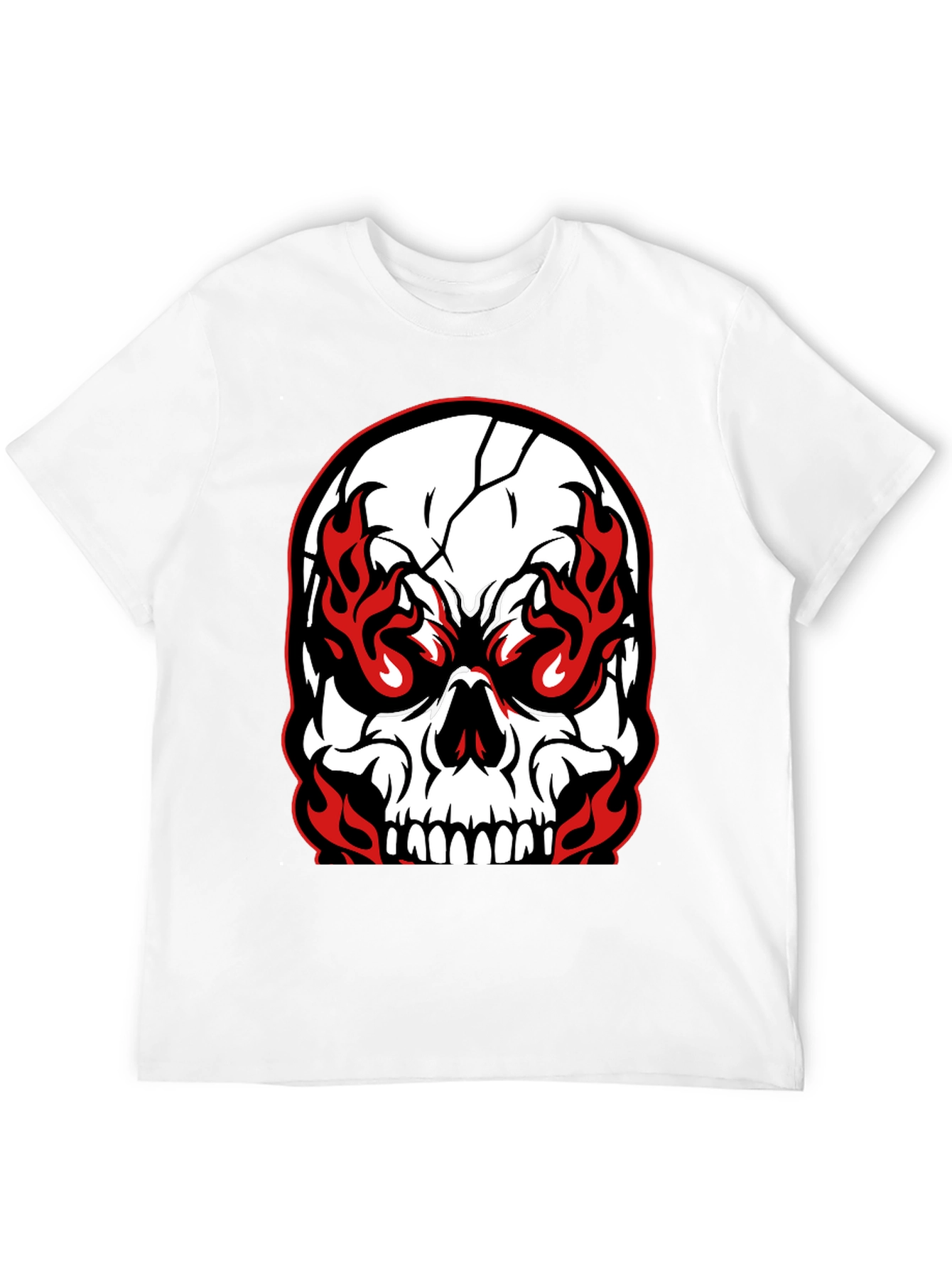 Fiery Skull Graphic T-Shirt