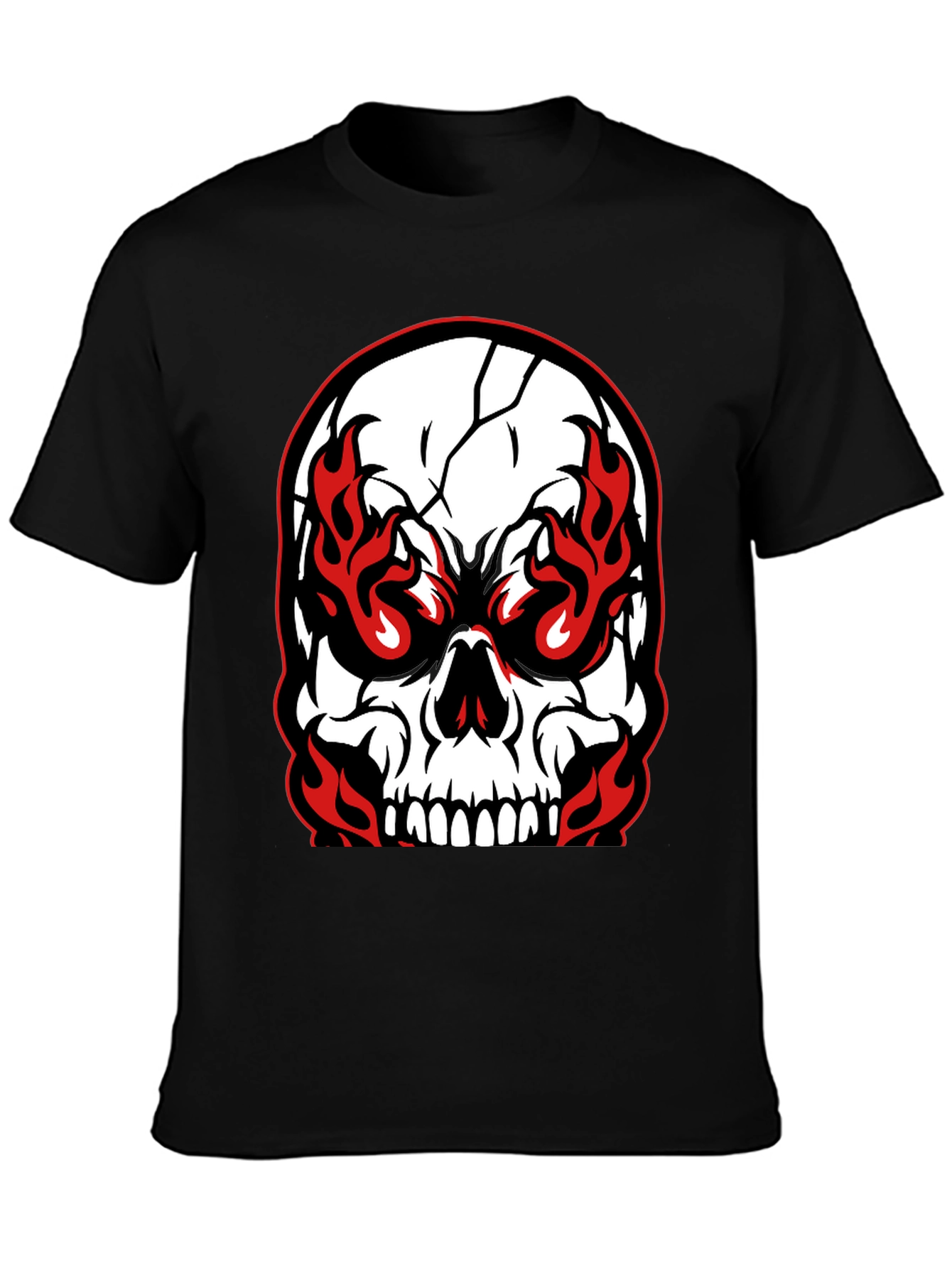 Fiery Skull Graphic T-Shirt