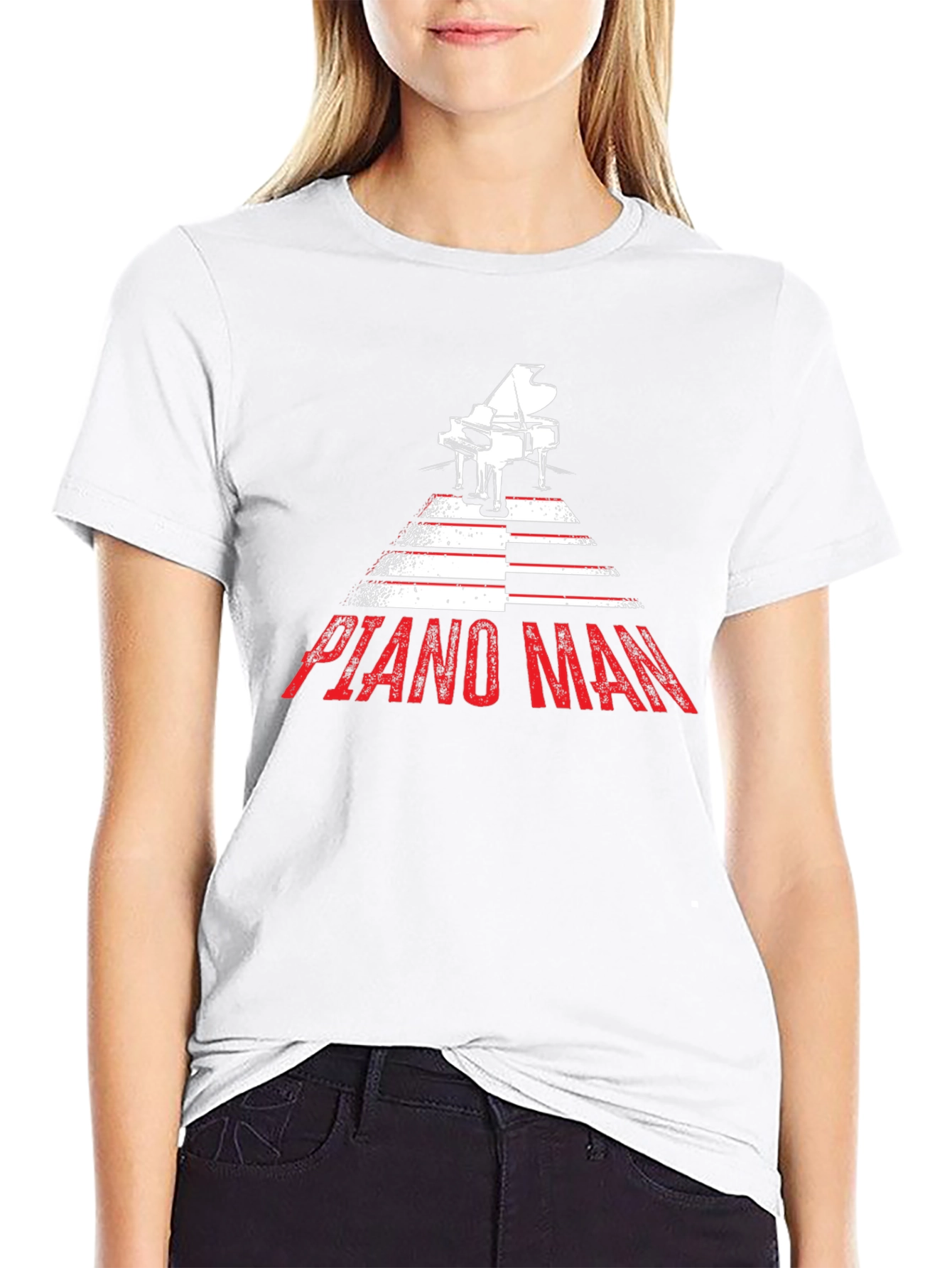 Piano Man Graphic Tee - Music Lover Shirt