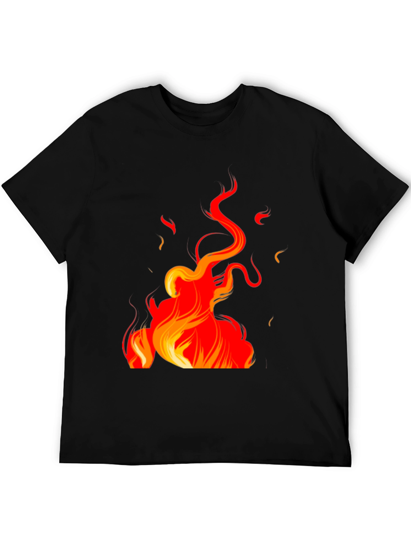 Fiery Flames Graphic Black T-Shirt