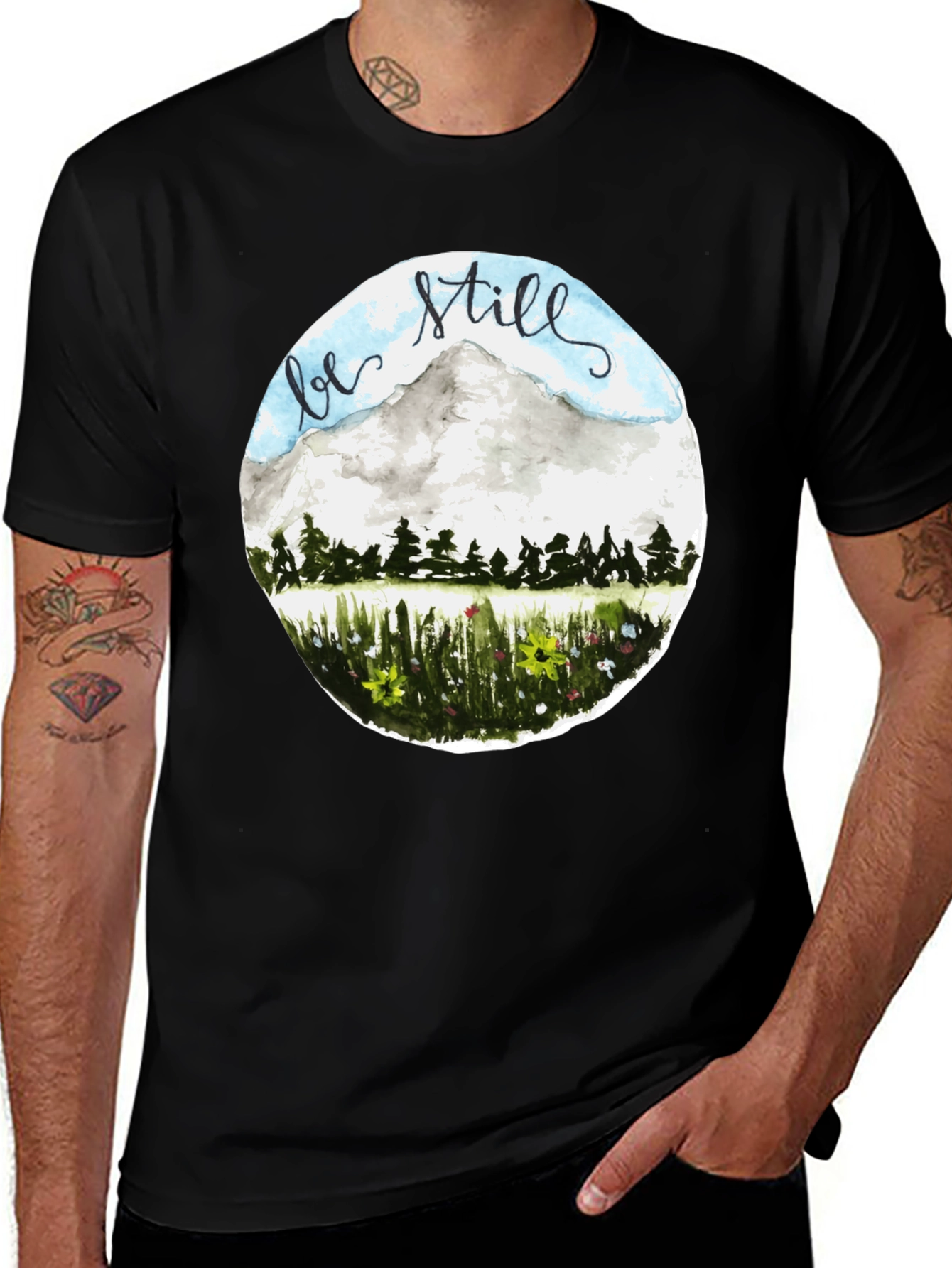 Be Still Mountain Graphic Tee