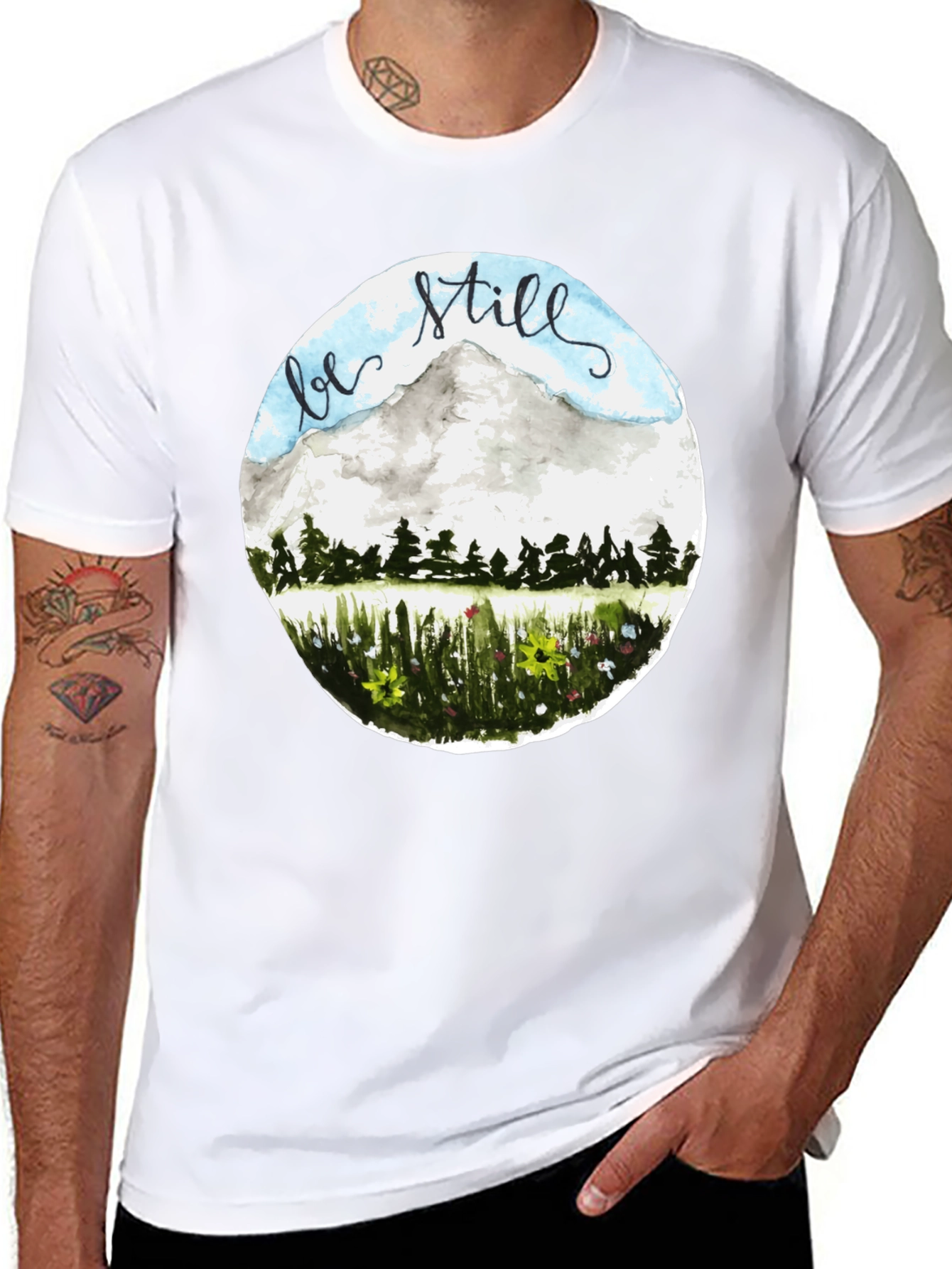 Be Still Mountain Graphic Tee