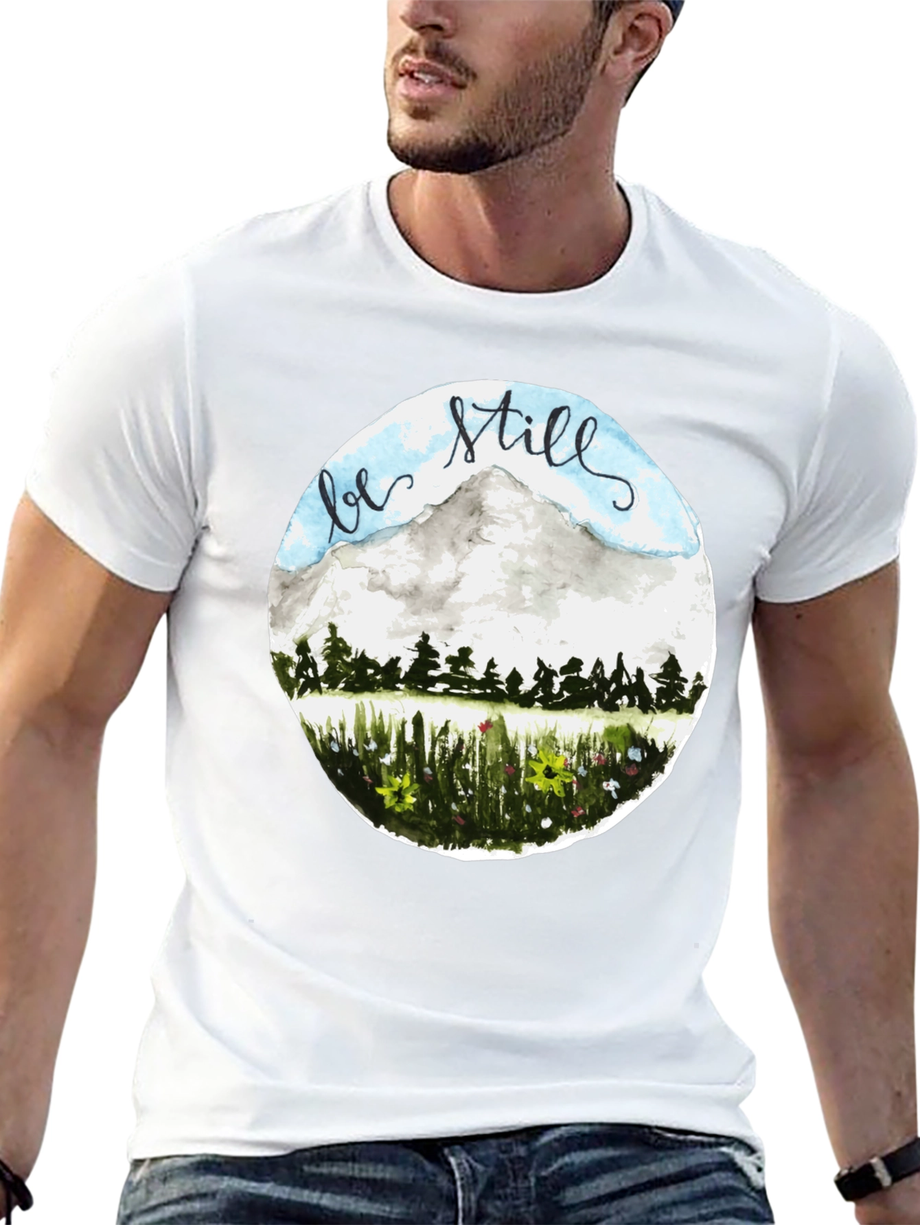 Be Still Mountain Graphic Tee