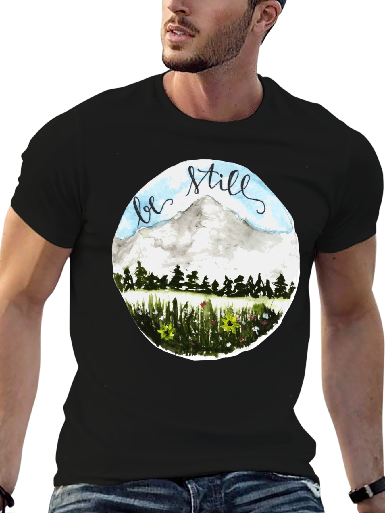 Be Still Mountain Graphic Tee