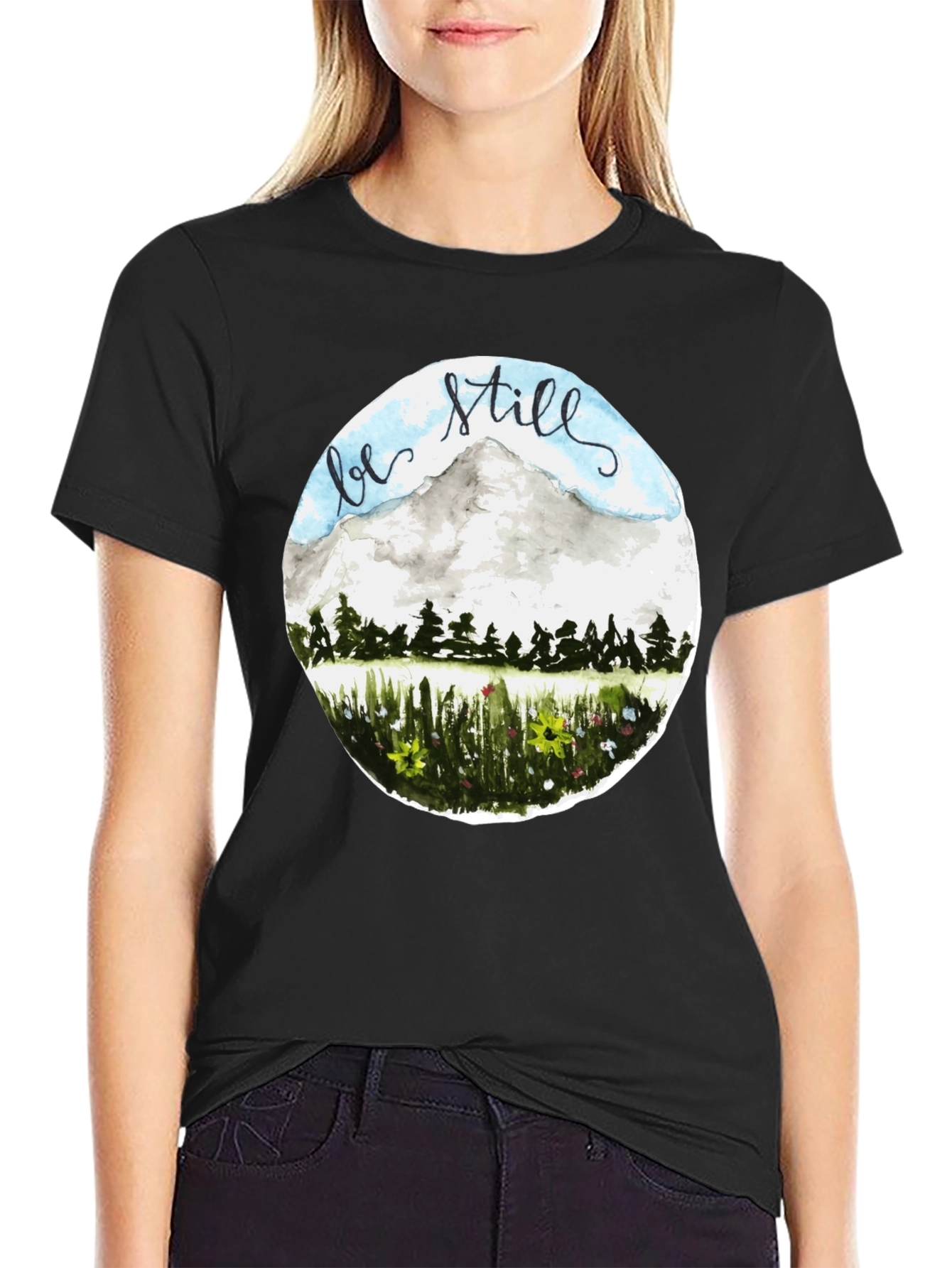 Be Still Mountain Graphic Tee