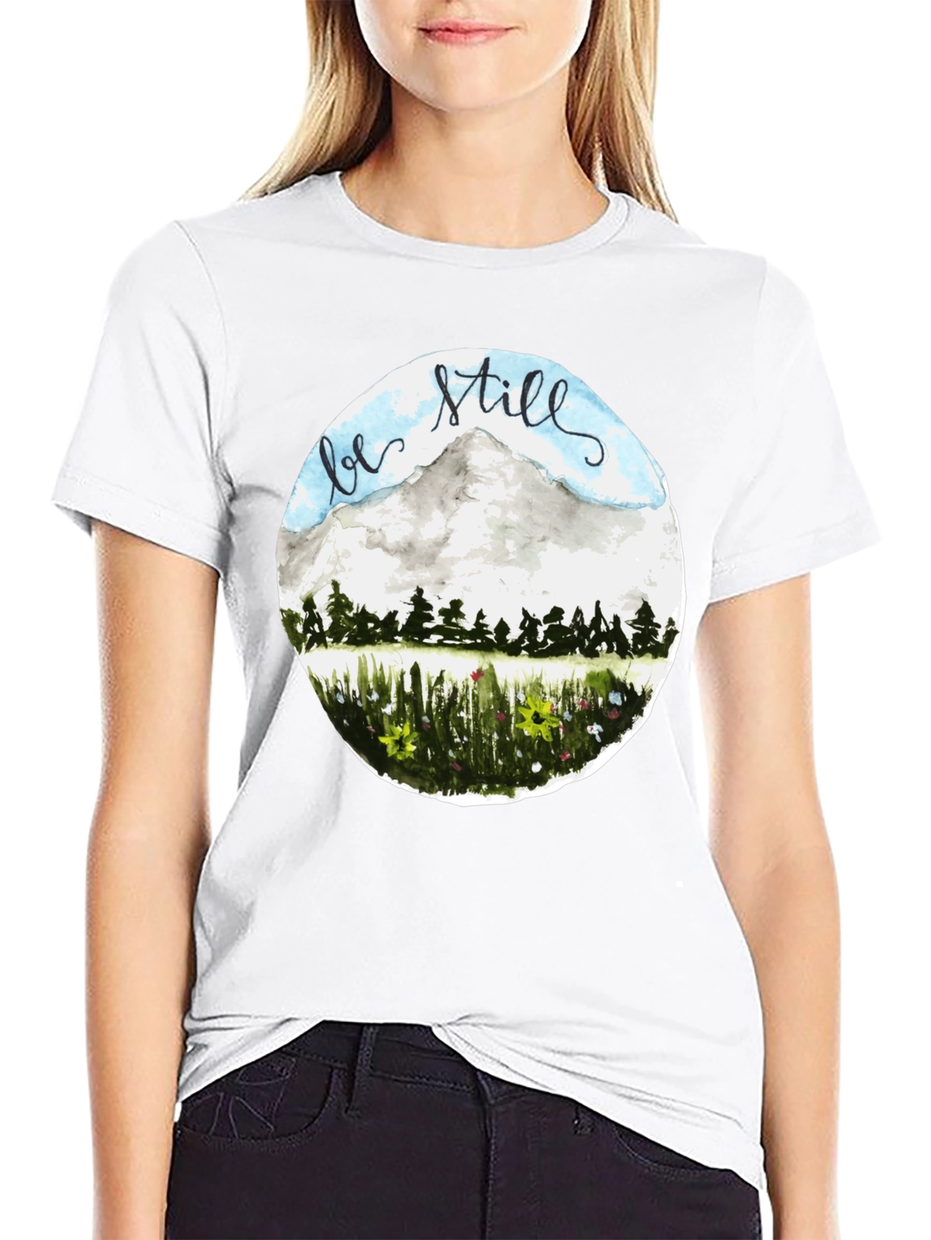 Be Still Mountain Graphic Tee