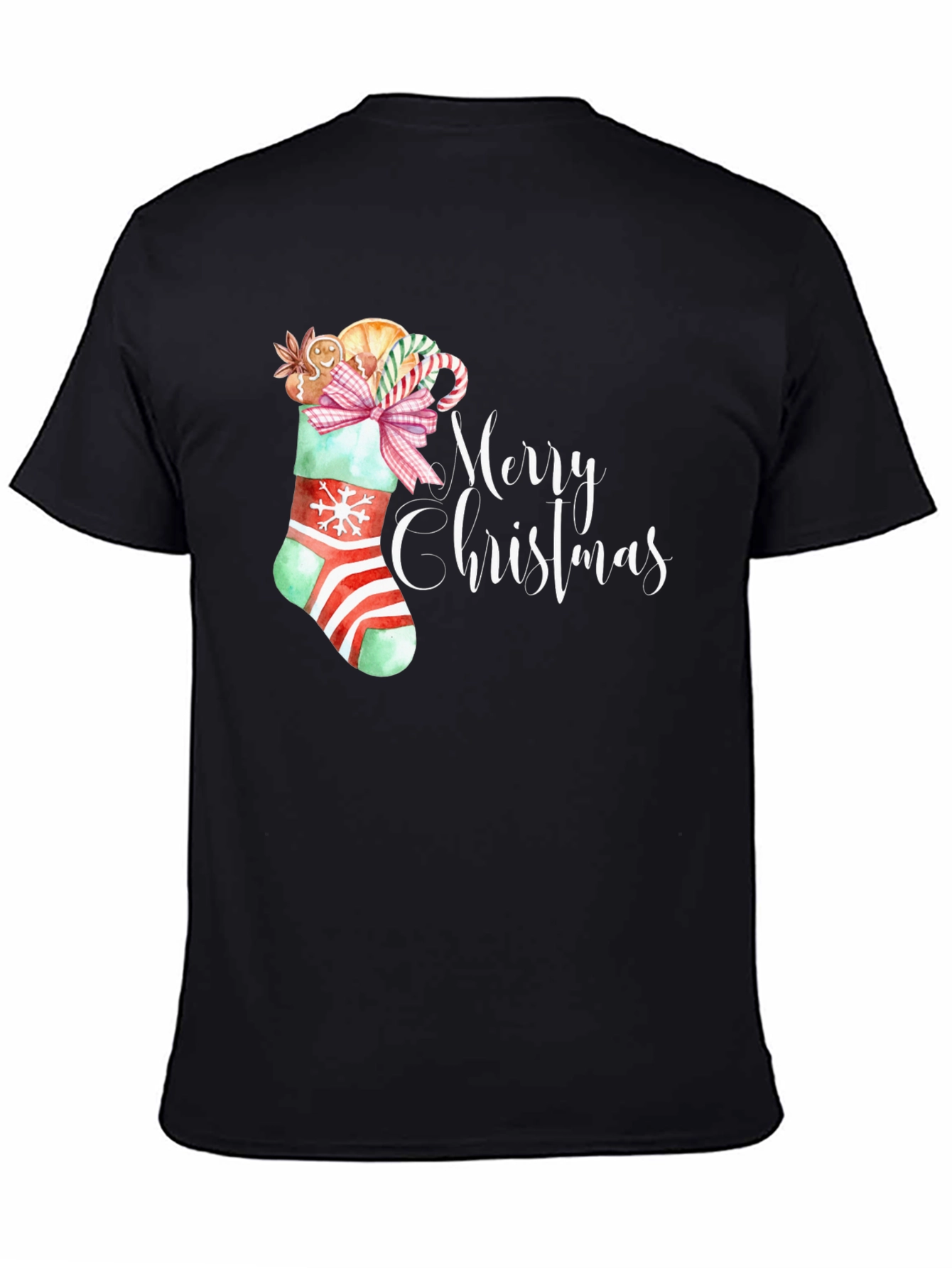 Festive Merry Christmas Stocking T-Shirt