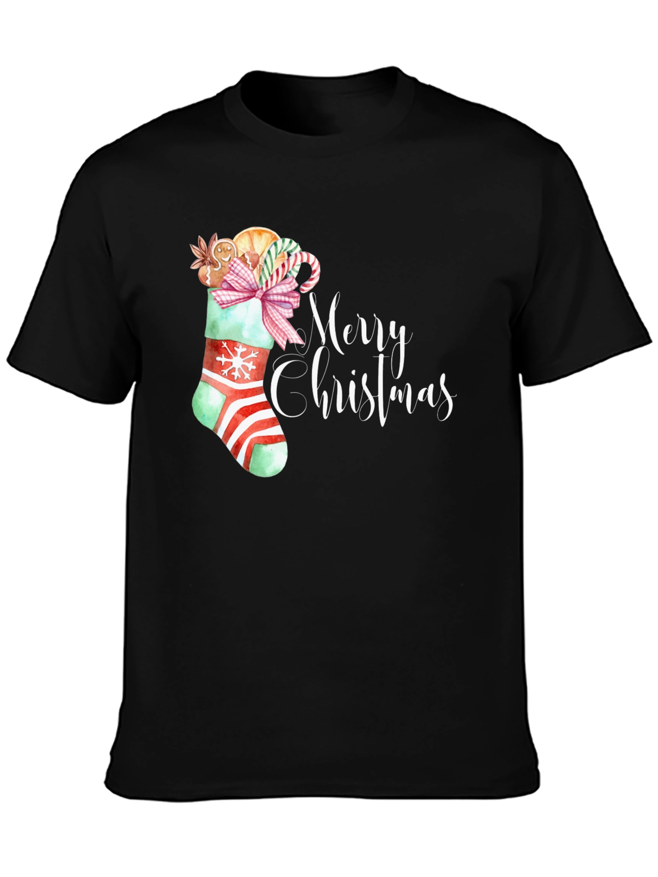 Festive Merry Christmas Stocking T-Shirt