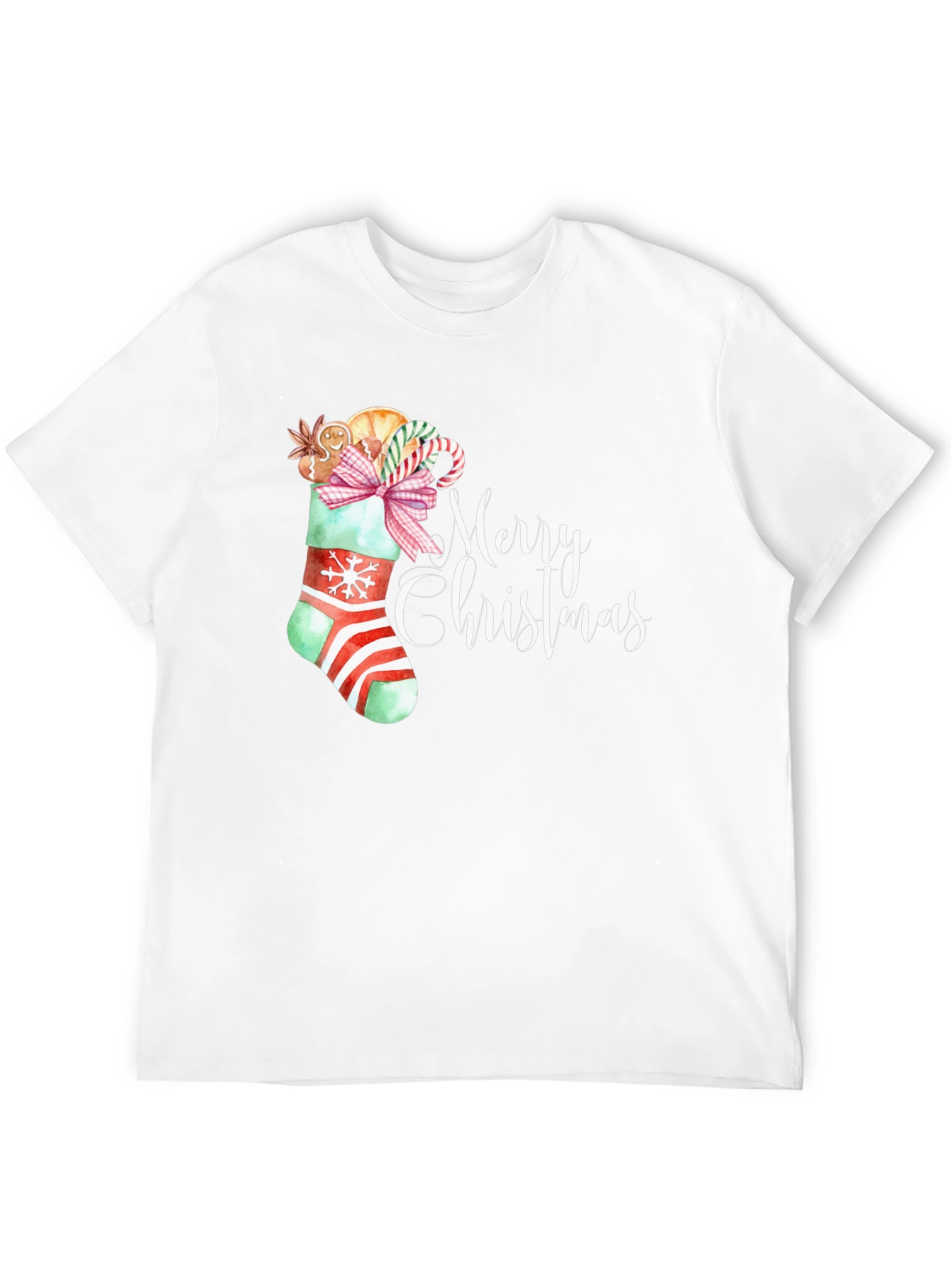 Festive Merry Christmas Stocking T-Shirt