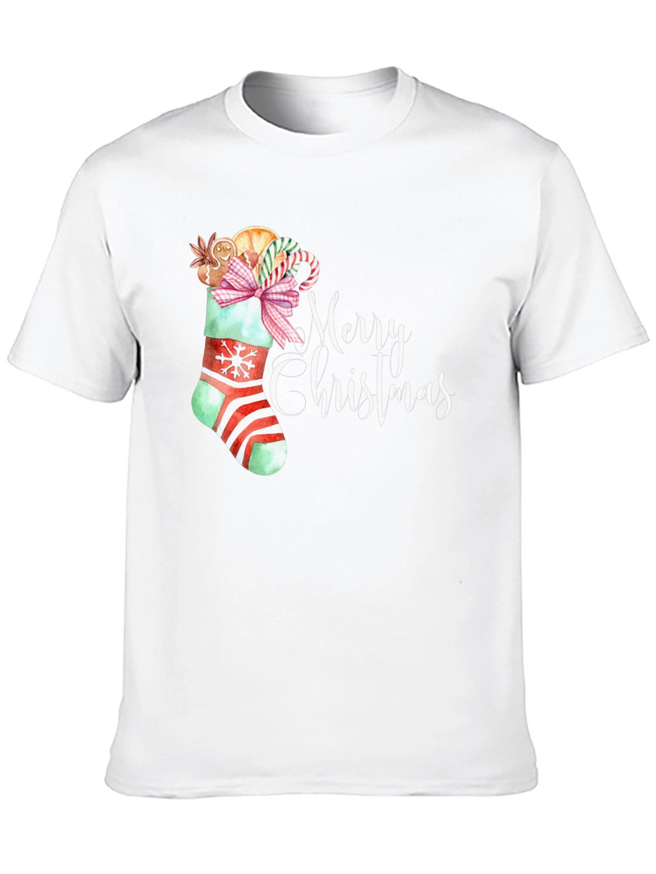 Festive Merry Christmas Stocking T-Shirt
