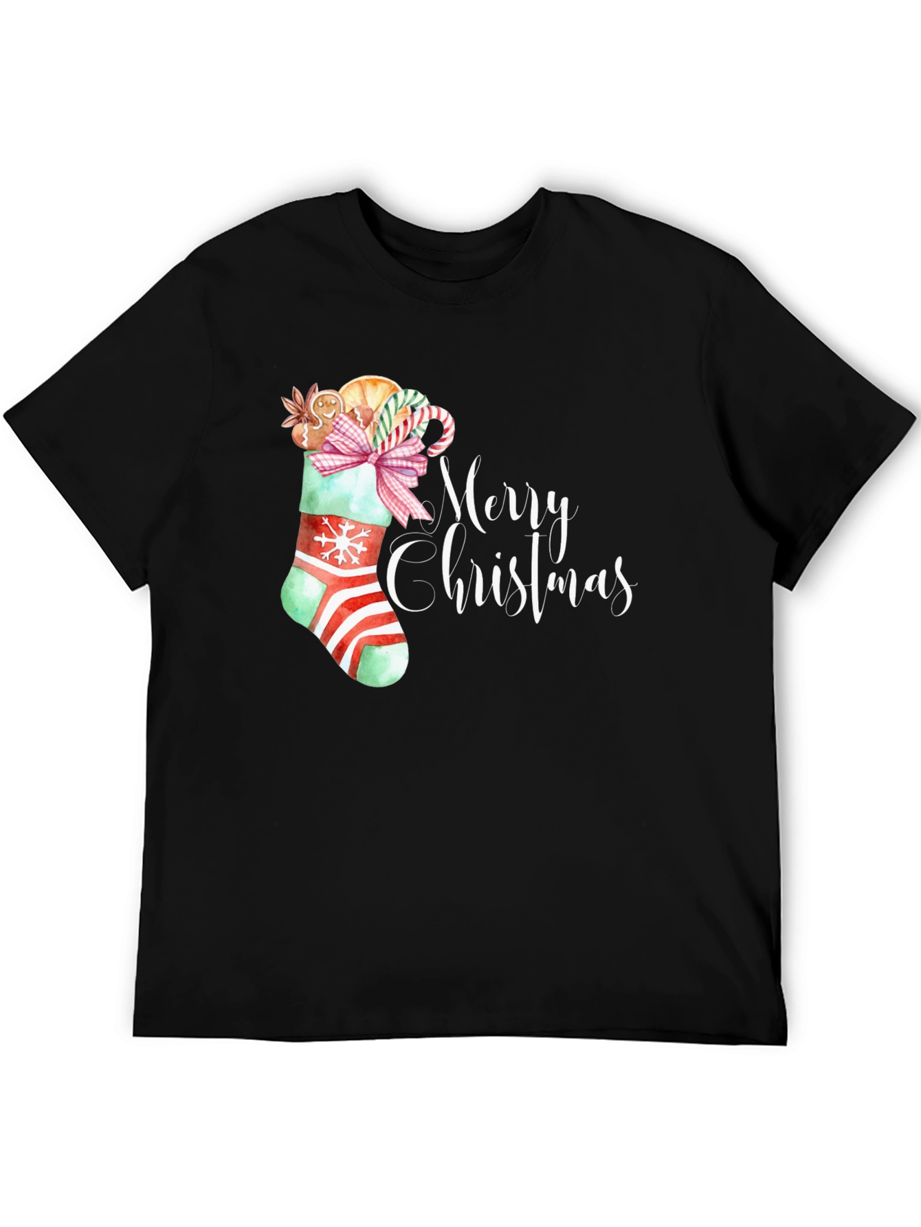 Festive Merry Christmas Stocking T-Shirt