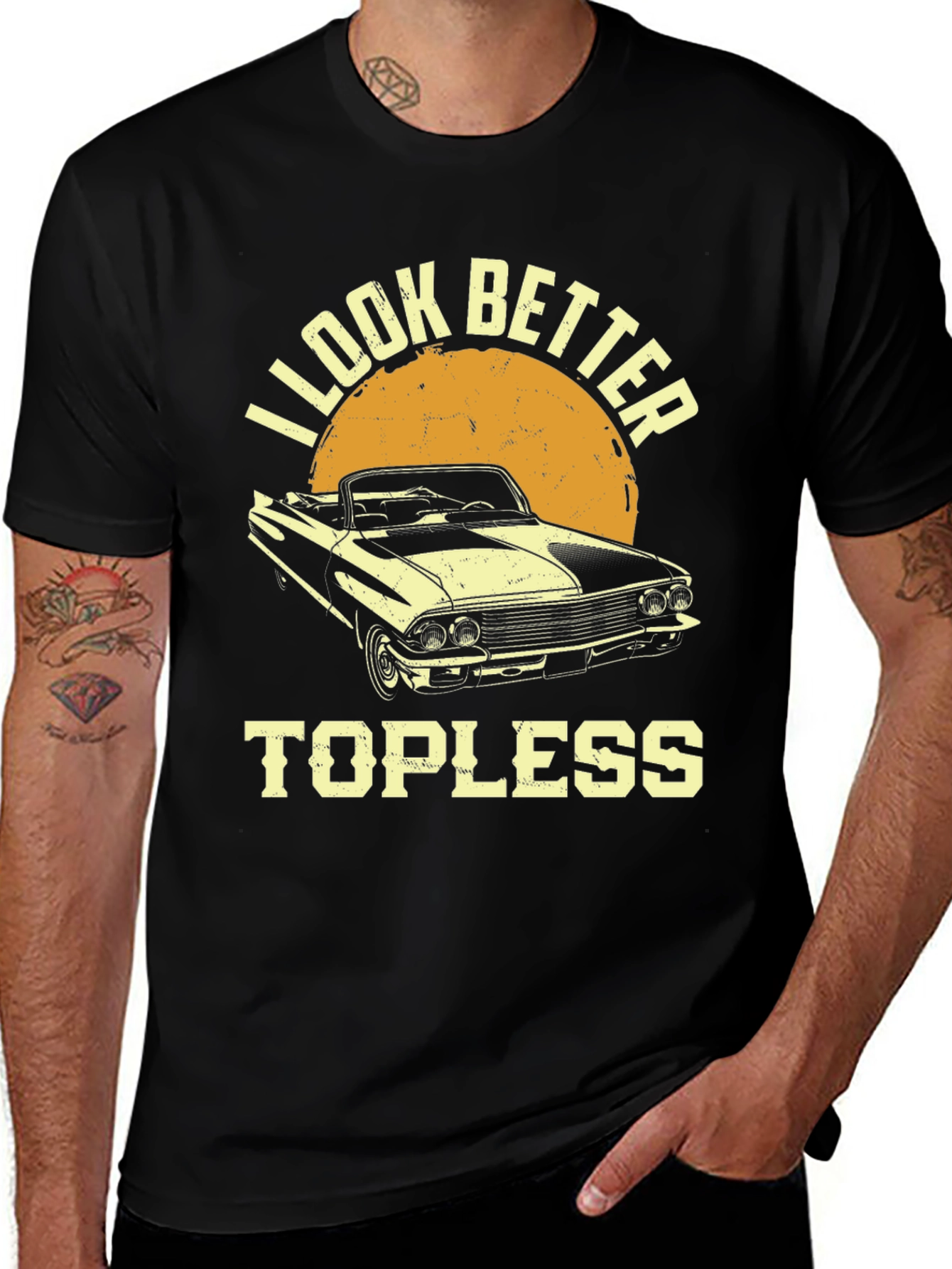 I Look Better Topless Car T-Shirt