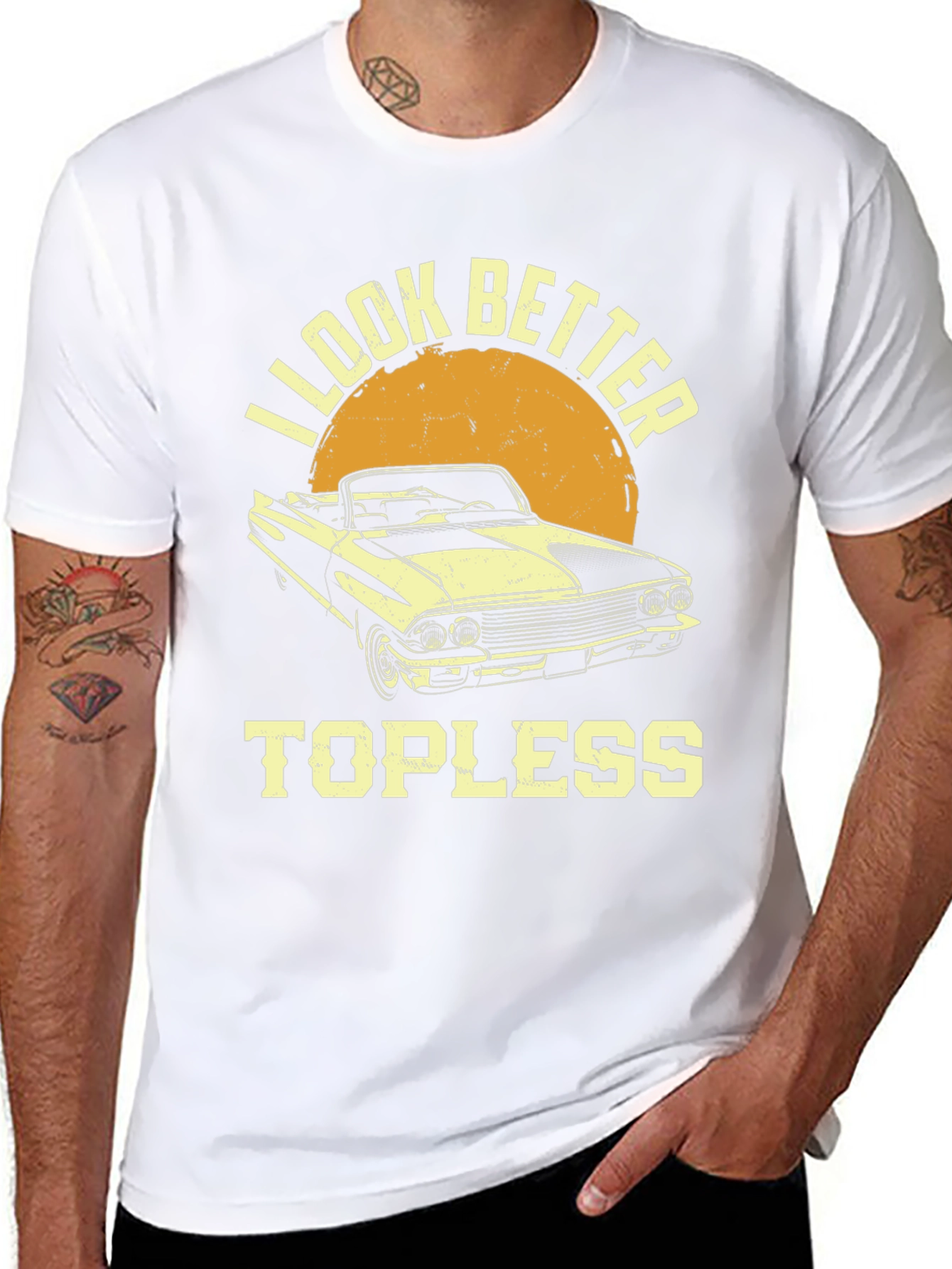 I Look Better Topless Car T-Shirt