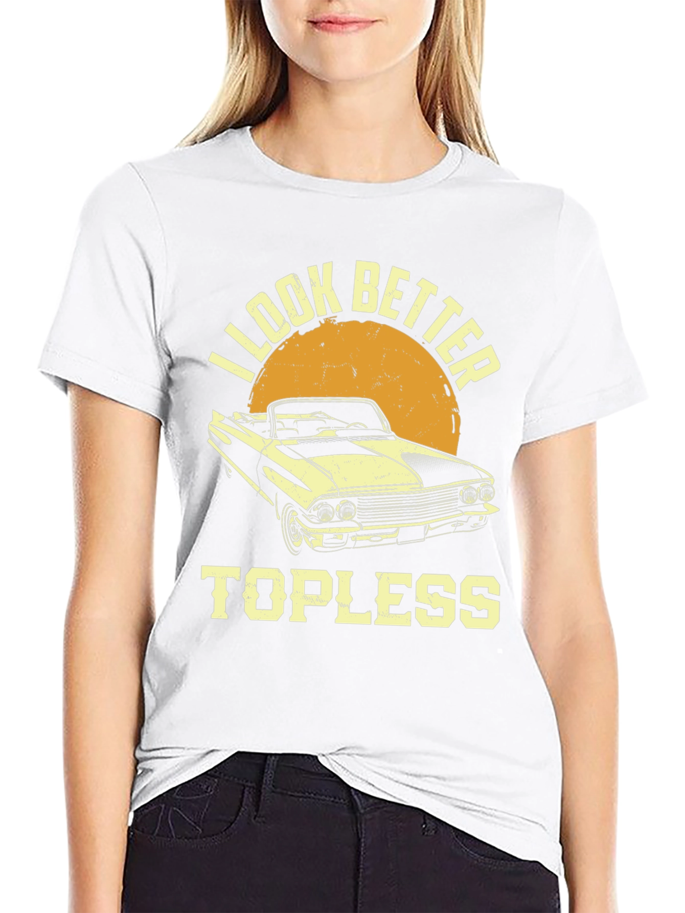 I Look Better Topless Car T-Shirt