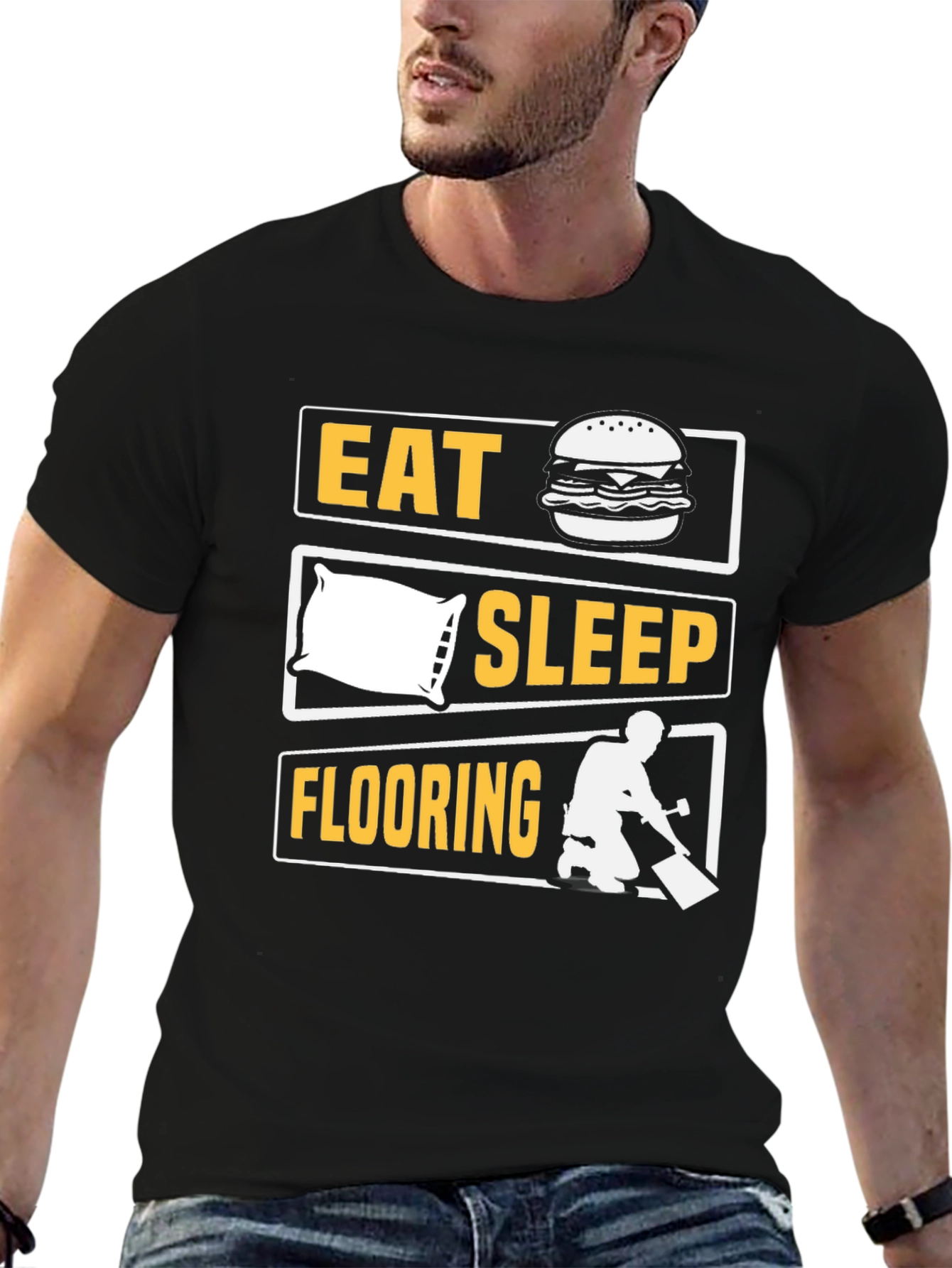 Eat Sleep Flooring T-Shirt Funny Job Tee