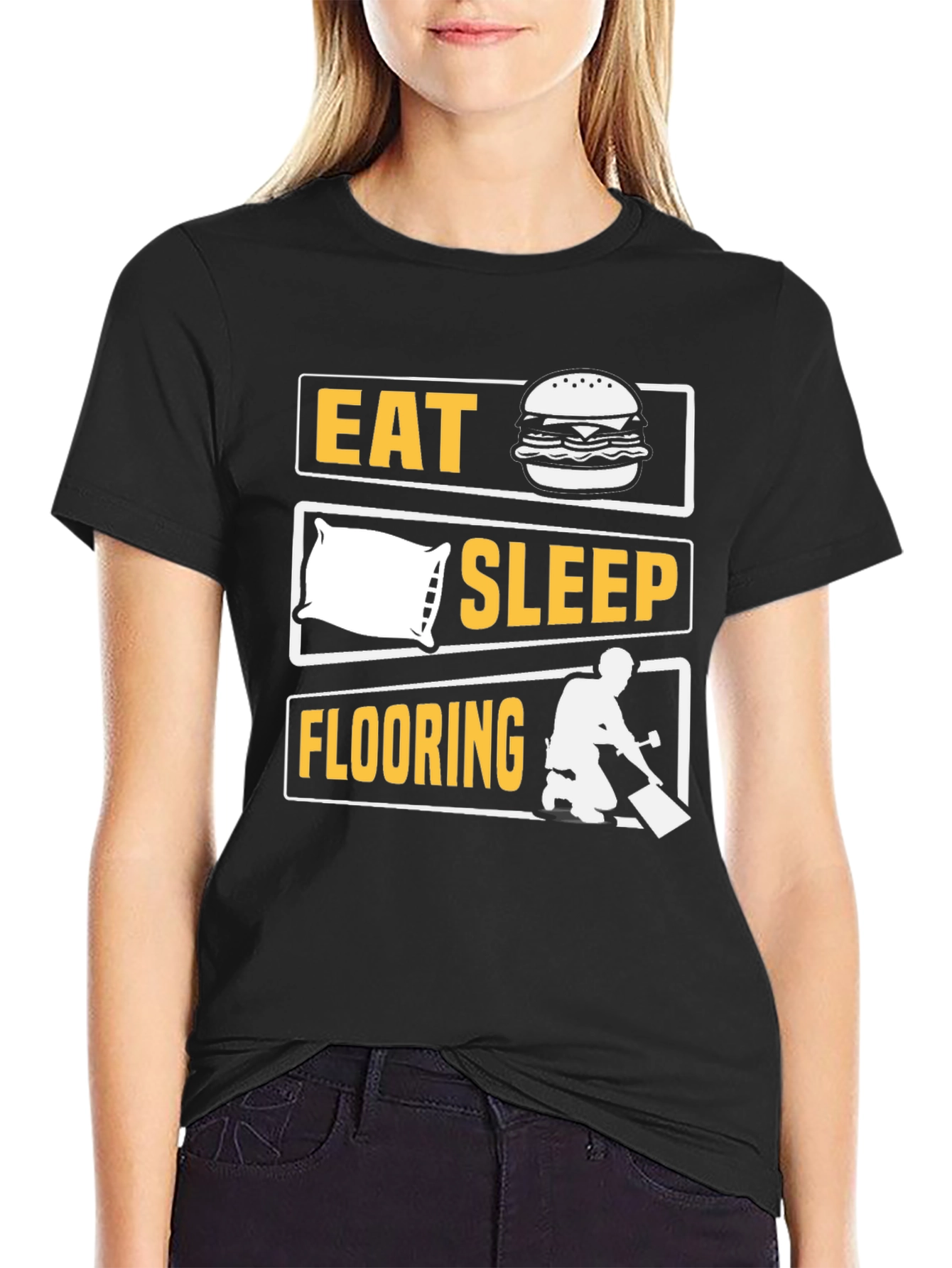 Eat Sleep Flooring T-Shirt Funny Job Tee