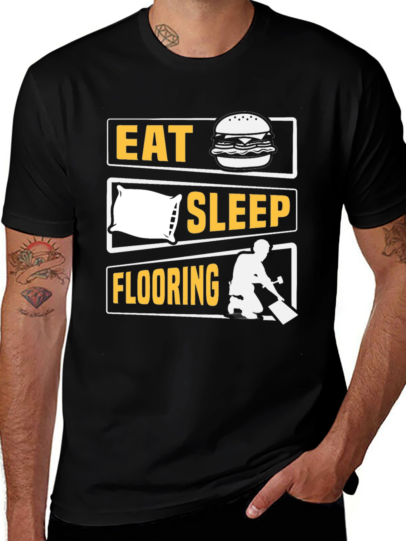 Eat Sleep Flooring T-Shirt Funny Job Tee
