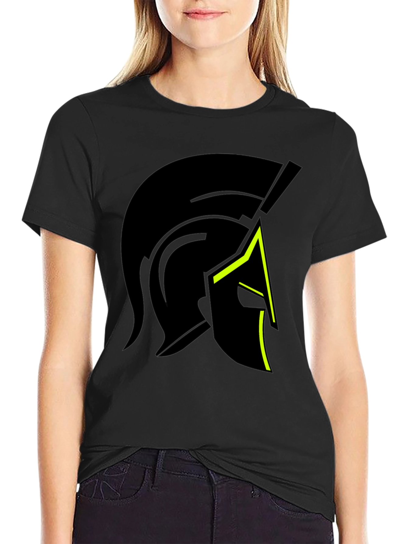 Spartan Helmet Graphic Black T-Shirt