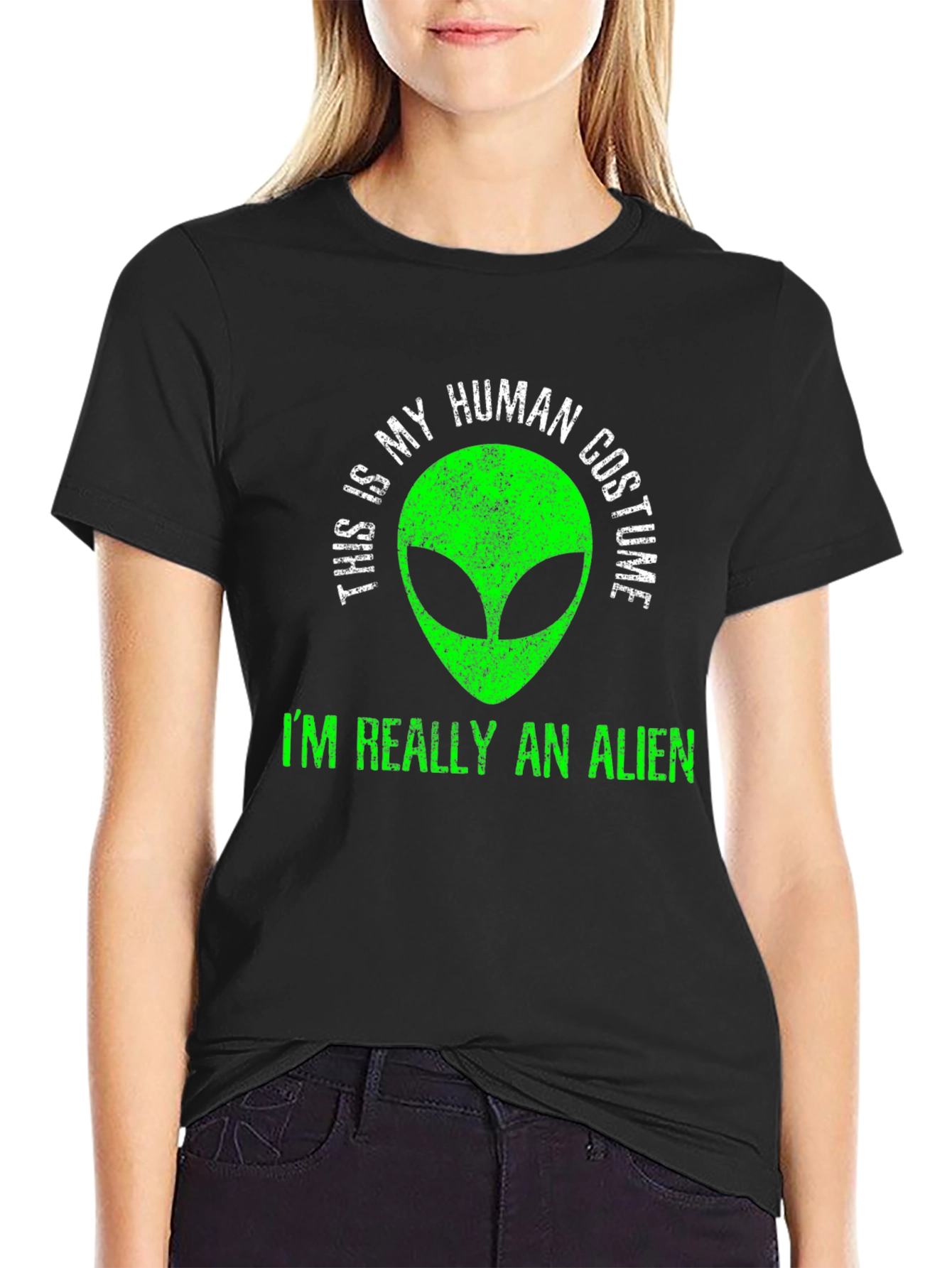 Human Costume Alien T-Shirt - Funny Graphic Tee