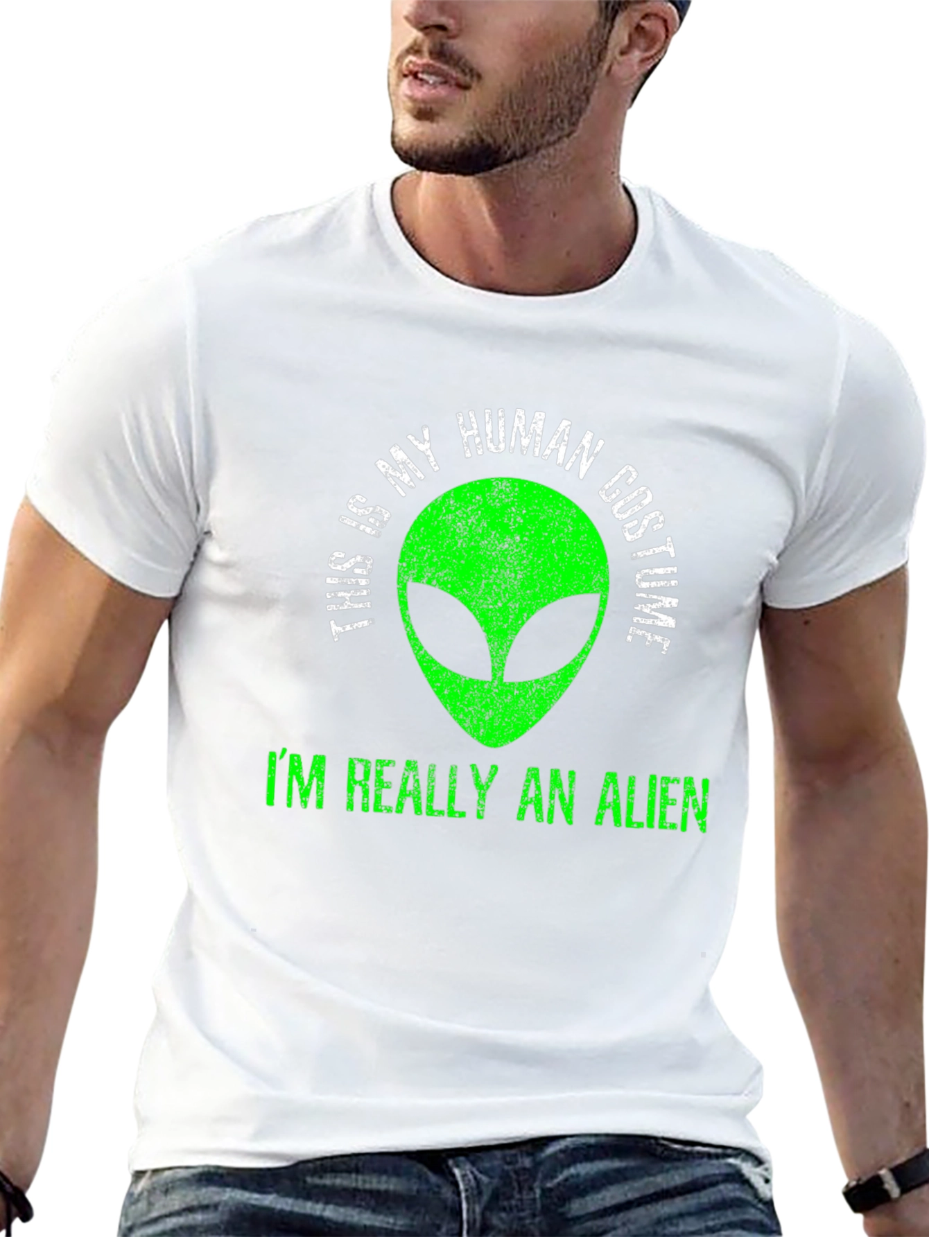 Human Costume Alien T-Shirt - Funny Graphic Tee