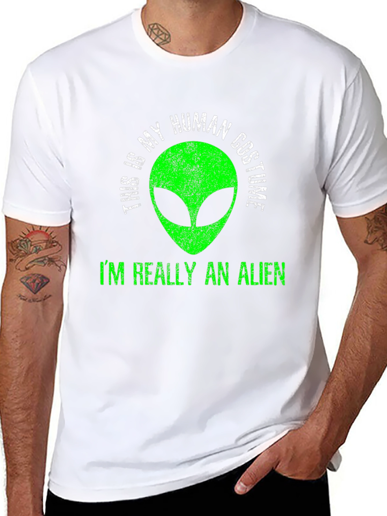 Human Costume Alien T-Shirt - Funny Graphic Tee