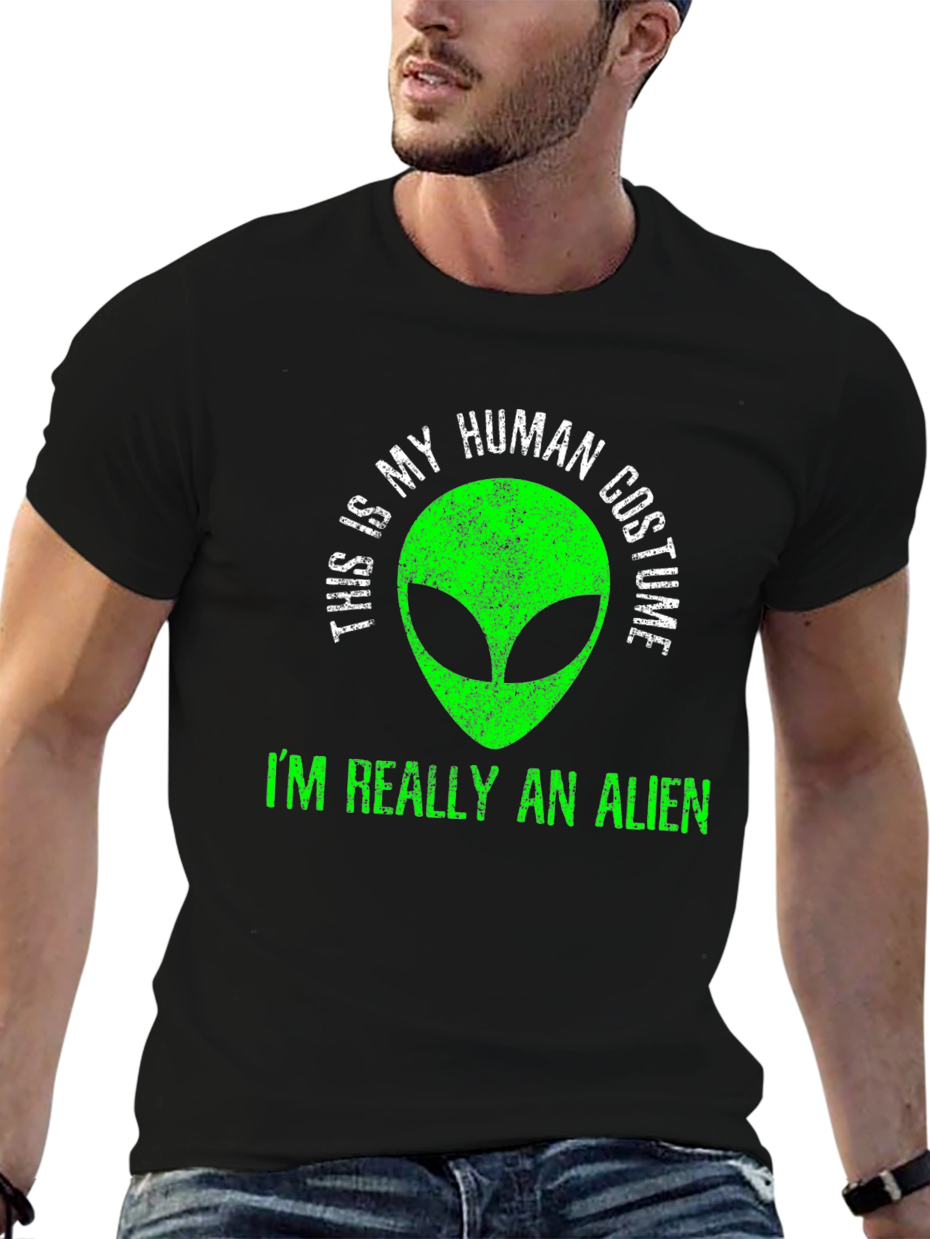 Human Costume Alien T-Shirt - Funny Graphic Tee