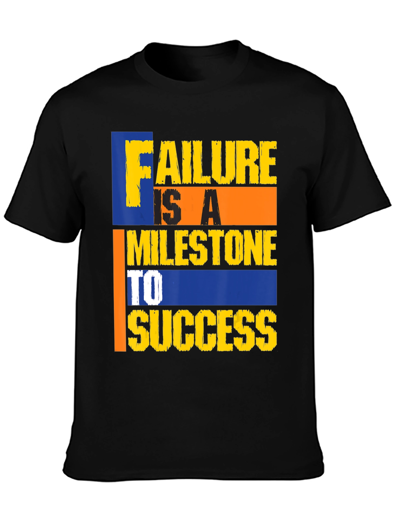 Motivational Failure Milestone to Success Black Tee