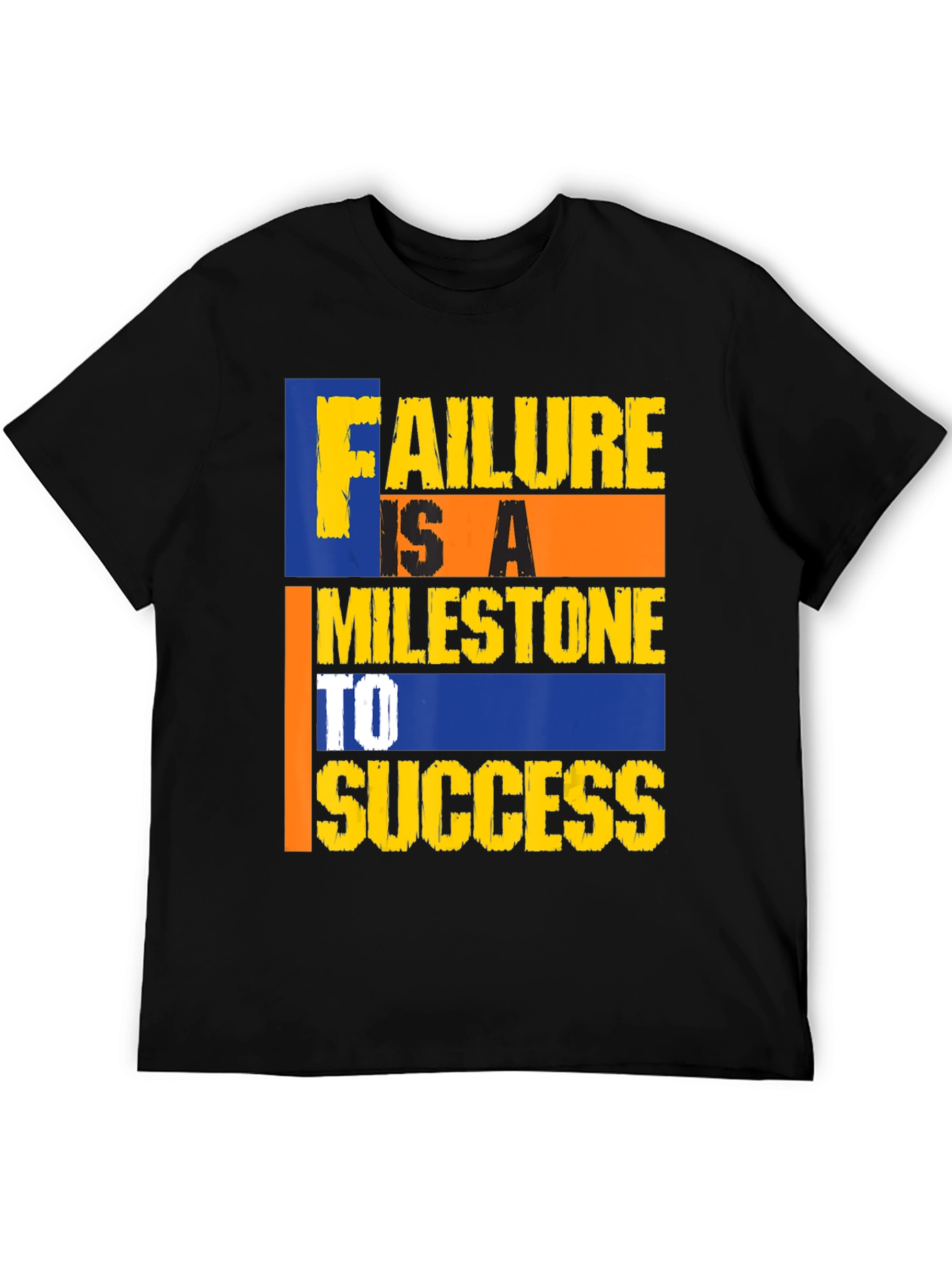 Motivational Failure Milestone to Success Black Tee