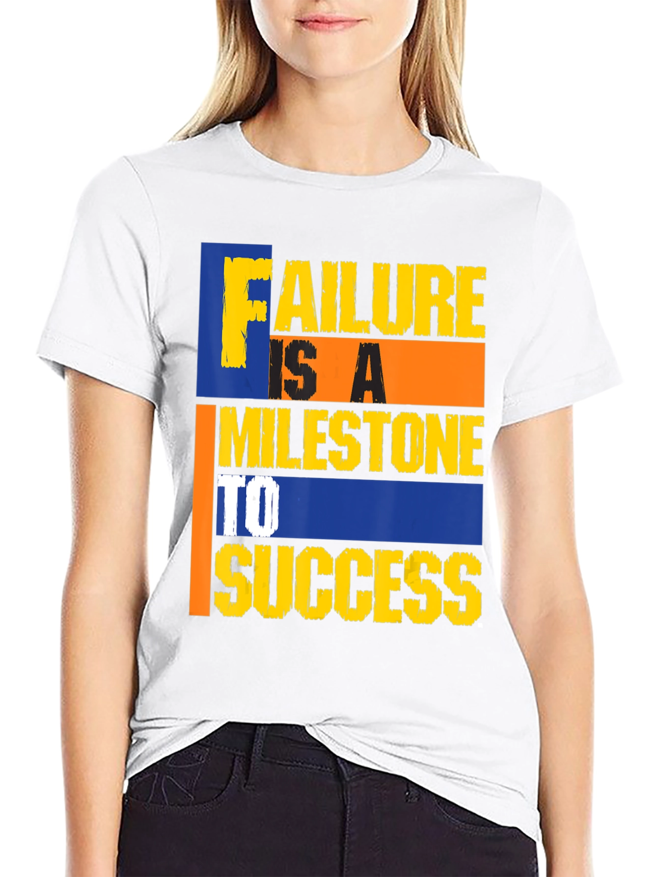 Motivational Failure Milestone to Success Black Tee