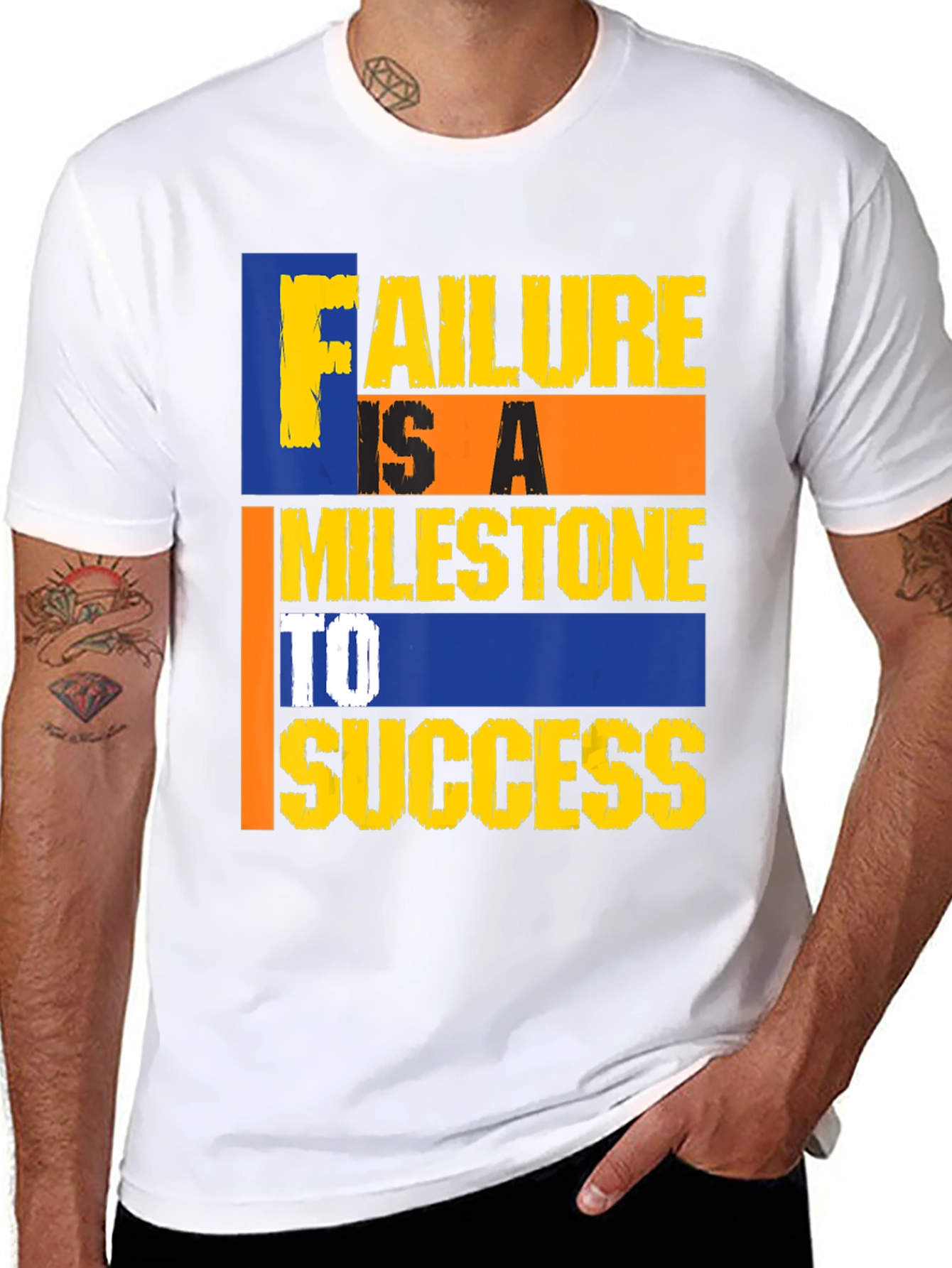 Motivational Failure Milestone to Success Black Tee