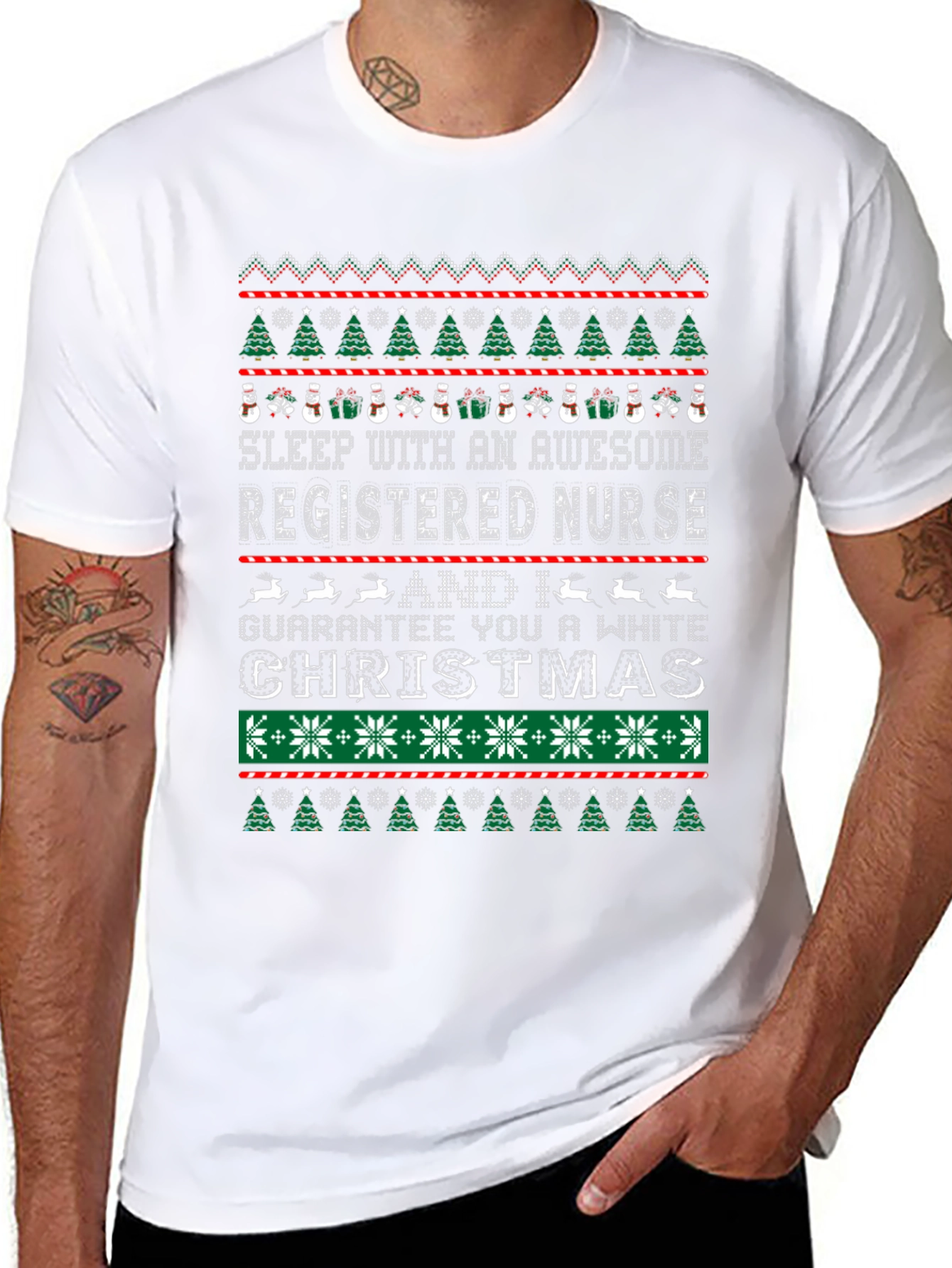 Registered Nurse Christmas Graphic T-Shirt