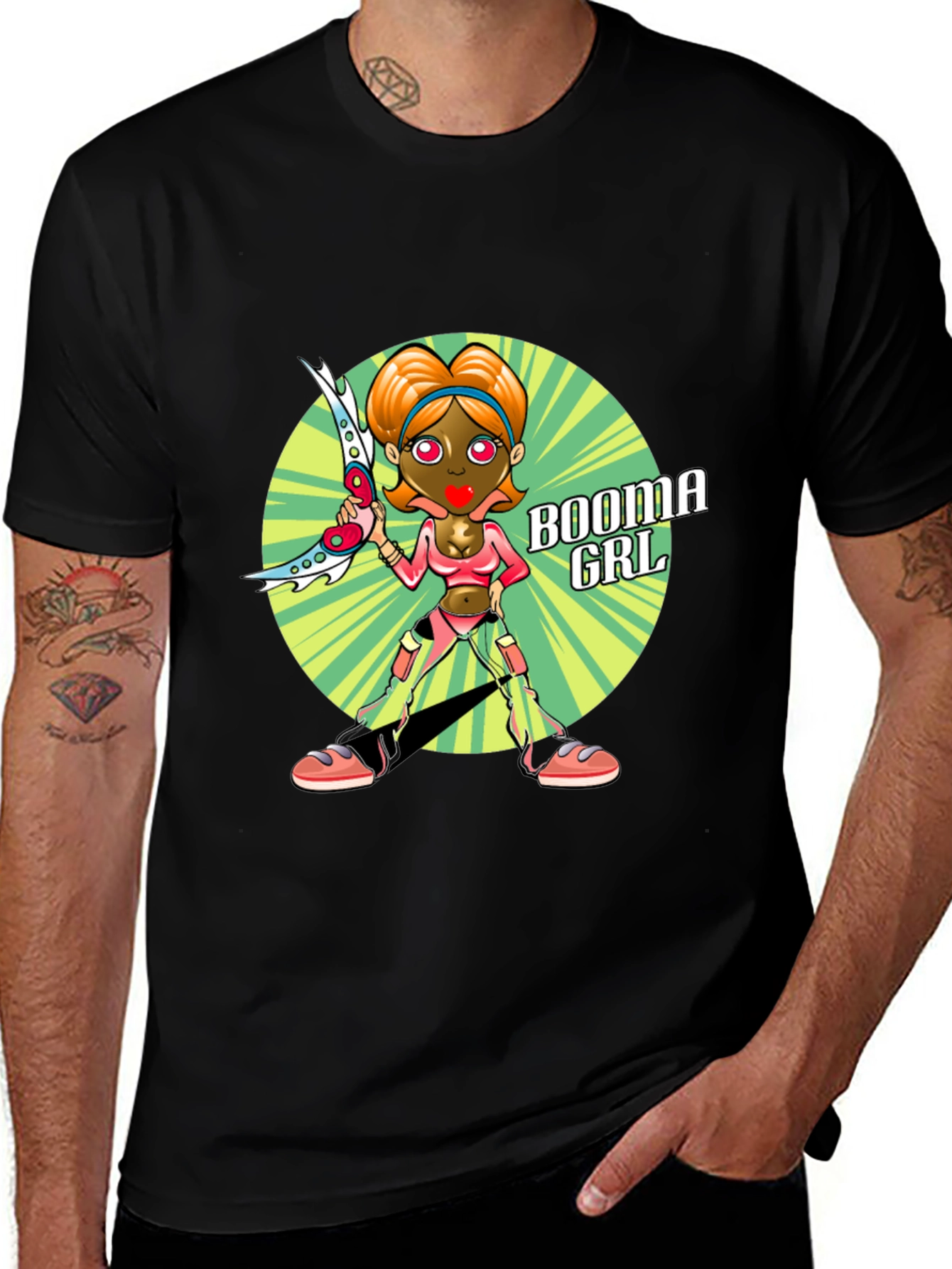 Booma Girl Graphic Tee - Unique Cartoon Design