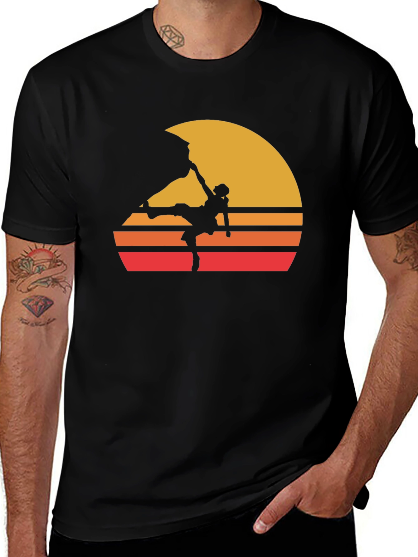 Retro Climbing Sunset Graphic Tee